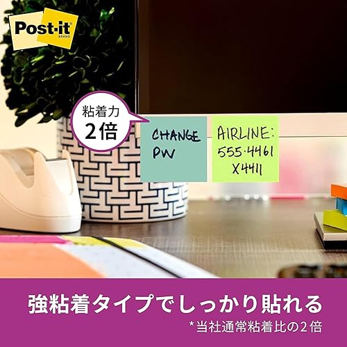 Miniatura 2 de Post-it strong adhesive line notebook 75x75mm 90 sheets x10 or fluorescent 6301SS-NE
