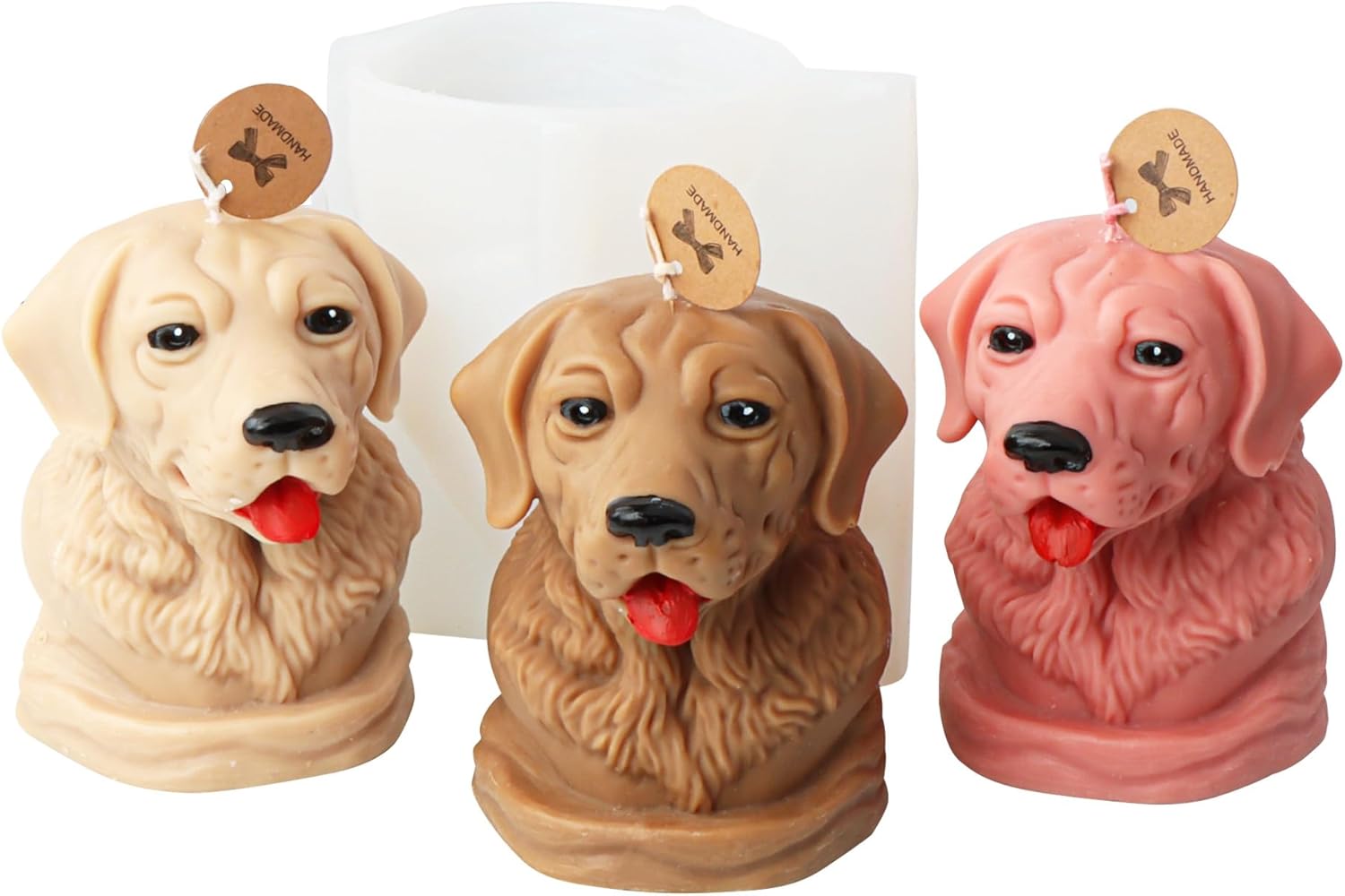 Xidmold 3D Dog Candle Mold Silicone Dog Head Mold for