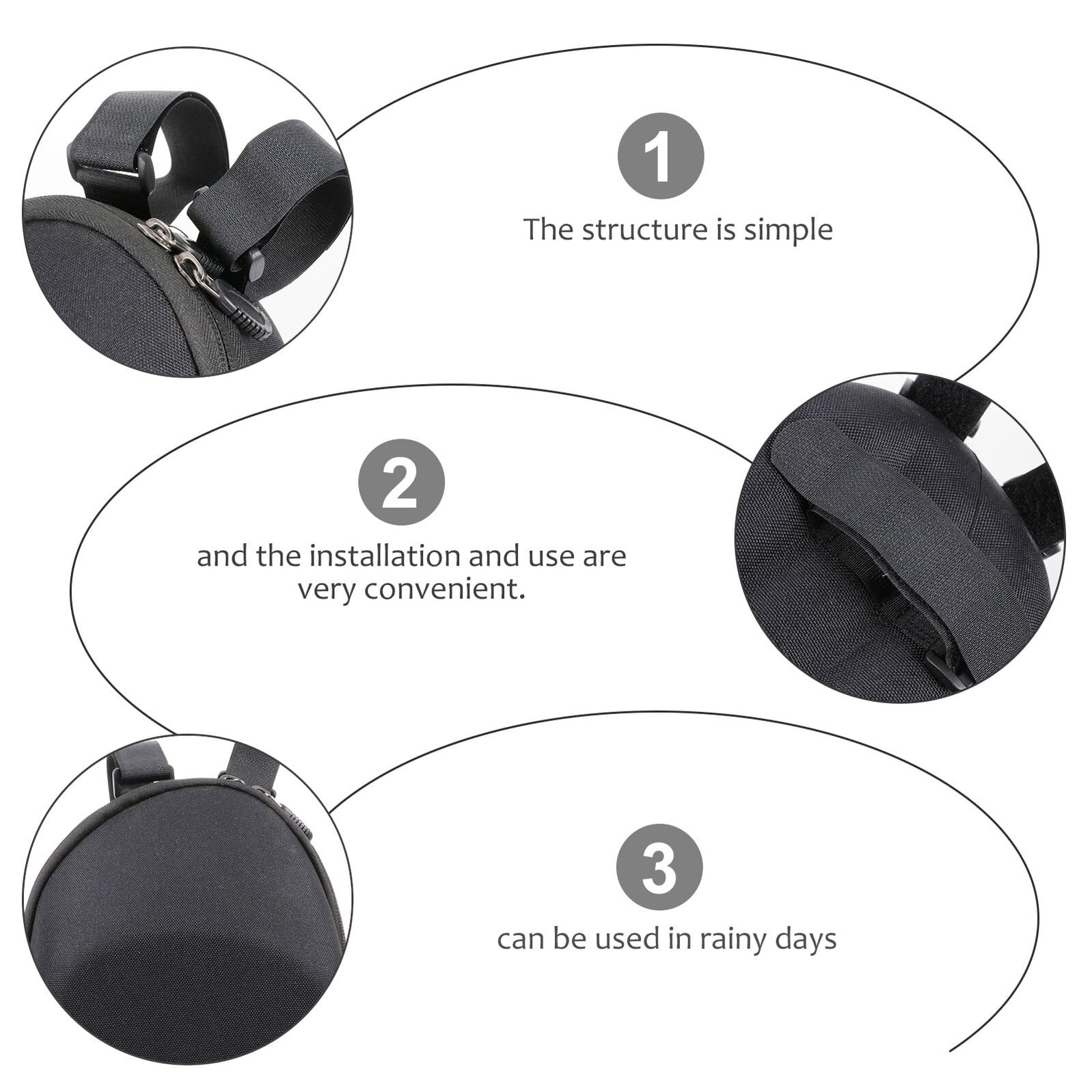 Borsa Manubrio Bicicletta con Chiusura a Zip Resistente e Leggera Grande Capacità Facile da Installare per Accessori Bici Corsa e Commuter Nero
