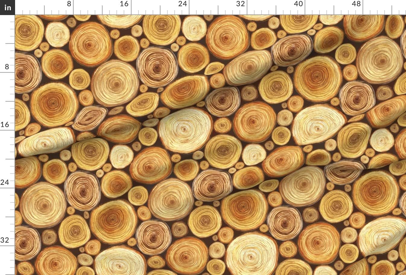 Spoonflower Fabric - Logs Brown Woodland Tree Watercolor Wood Nursery Rustic Wedding Printed on Upholstery Velvet Fabric Fat Quarter - Upholstery Home Decor Bottomweight Apparel