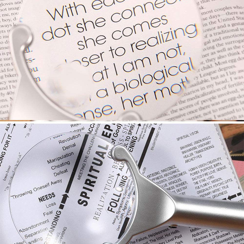 Lupa 2.5X/5X con 2 luces LED, lupa portátil de mano para personas mayores, lectura, pasatiempos y reparaciones de trabajo