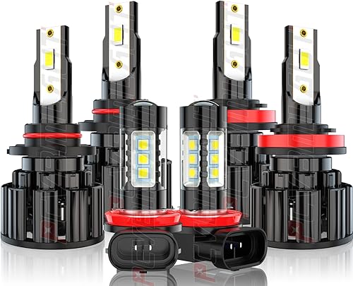 PCVBMLAUT Compatible con bombillas LED Toyota 4Runner 2013-2020 para faros delanteros, 9005 de haz alto H11 de haz bajo H11, bombillas halógenas de