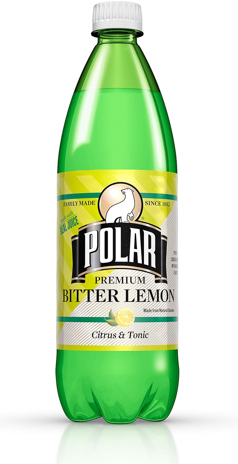 Polar Beverages Bitter Lemon, 33.8 Fluid Ounce (Pack of 12)