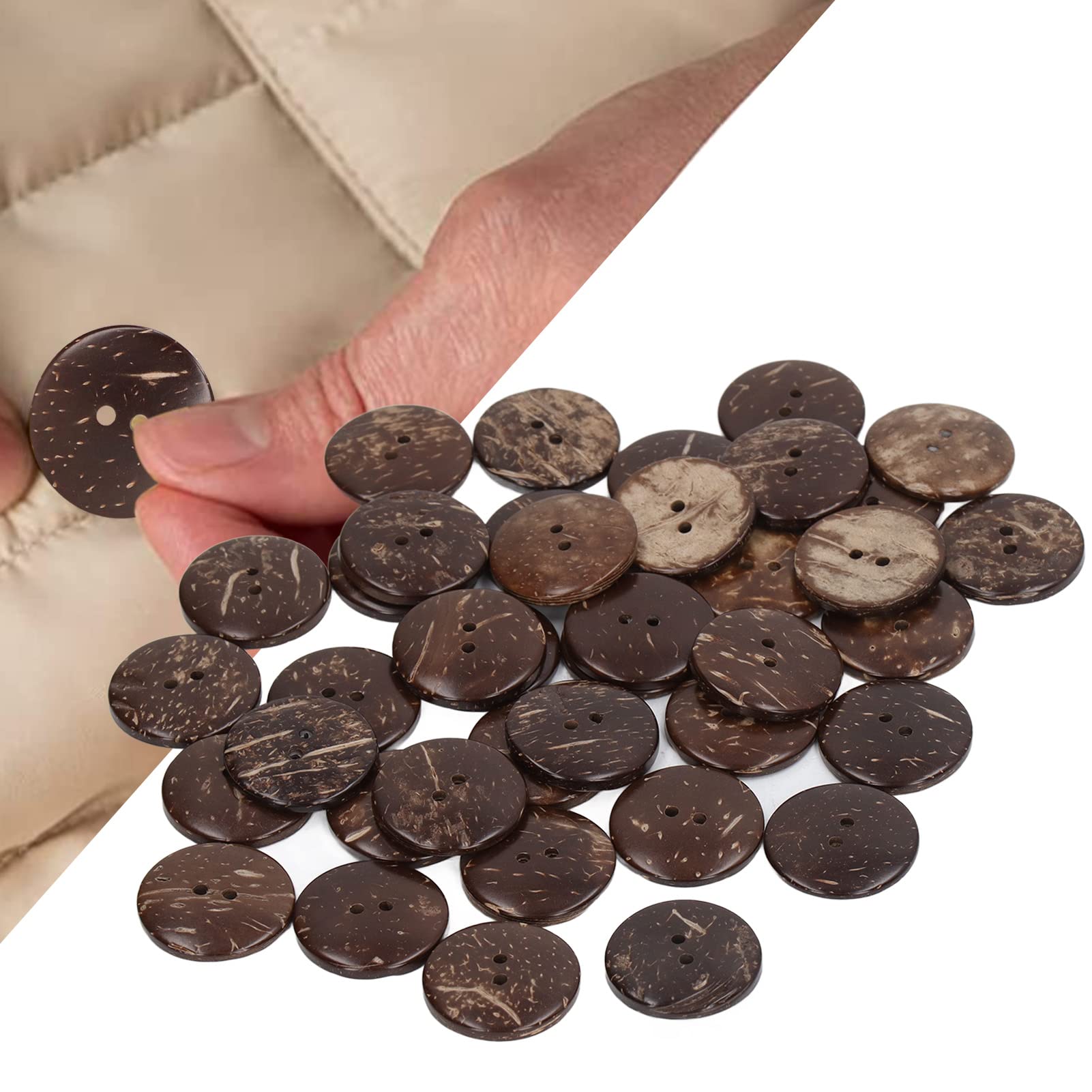 50 Boutons En Bois Colorés 25mm - Lot De Boutons Rétro Pour Projets DIY