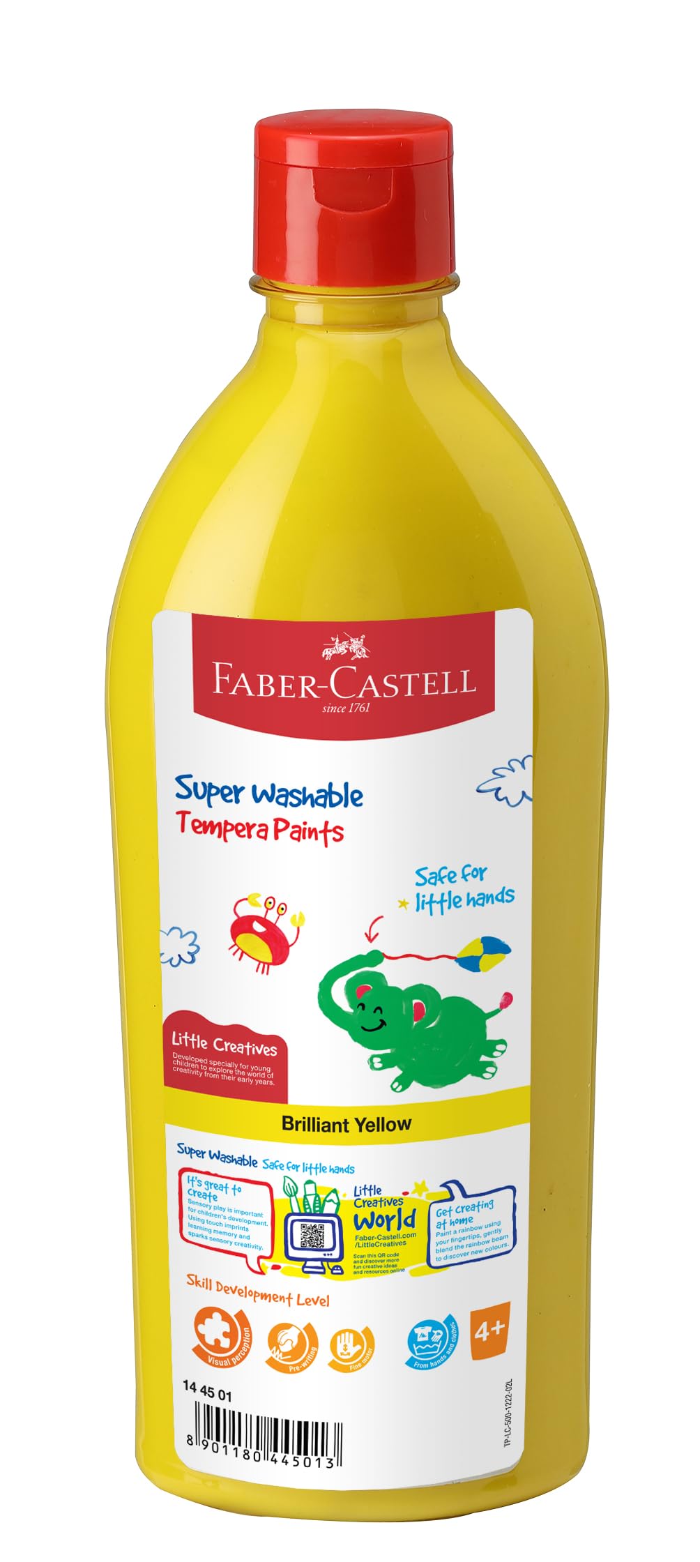 Tempera Fun Paints Bottle Yellow, 144501, Ready Mix Tempera, 0.5 Liters