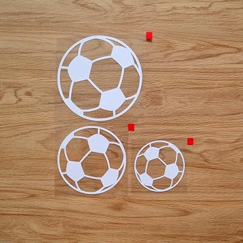 3 Pack White, 3 Inches, 4 Inches, 5 Inches - Soccer Ball Football Sticker Decal Vinyl - No Background Die Cut for Car Boat Laptop Cup