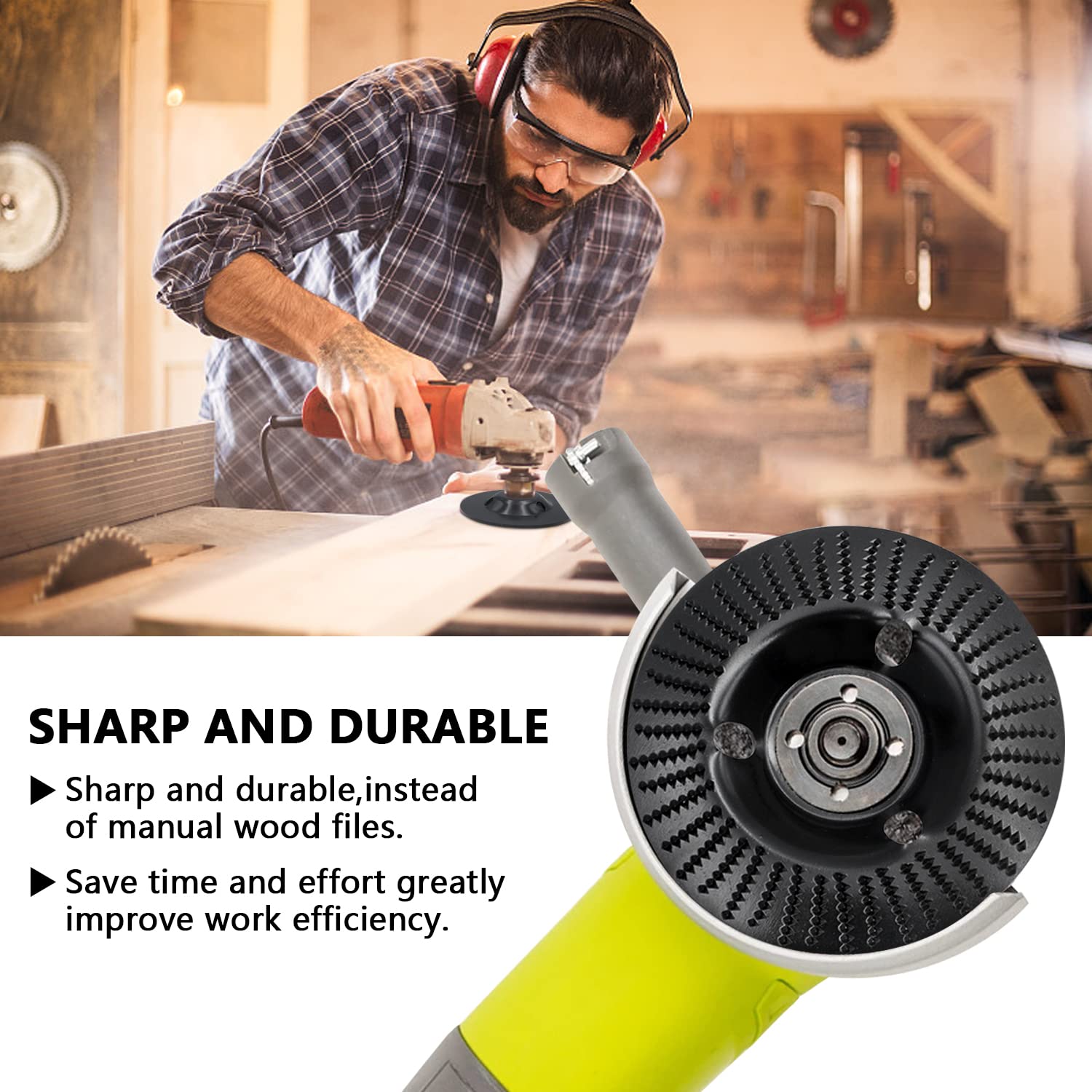 Holz-Schleifscheibe 125 Mm Für Winkelschleifer – Raspelscheibe Aus Manganstahl, Mit Reduzierring 16–22 Mm, Für Formen & Schruppen