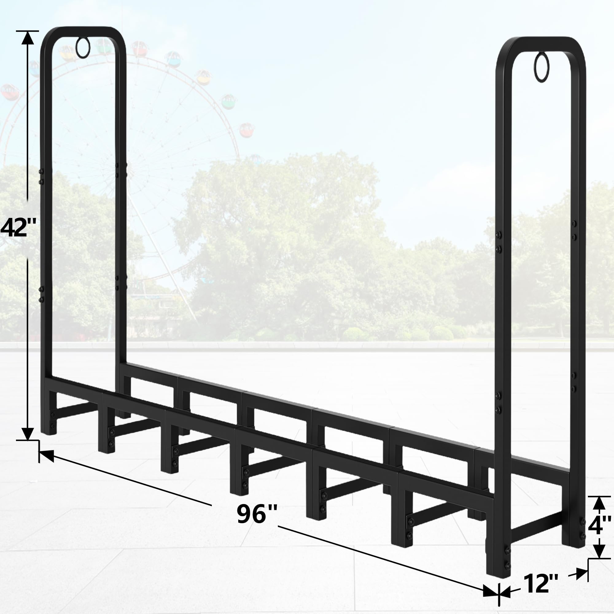 CLP Porte-bûches Pour Bois De Cheinée Keri V2 En étal Noir I Porte