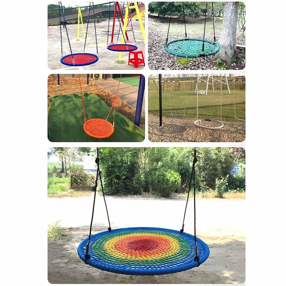 Columpio resistente para niños al aire libre, cuerda ajustable para parque infantil y jardín (negro, 80 cm), juego de columpio seguro y divertido para niños y niños pequeños