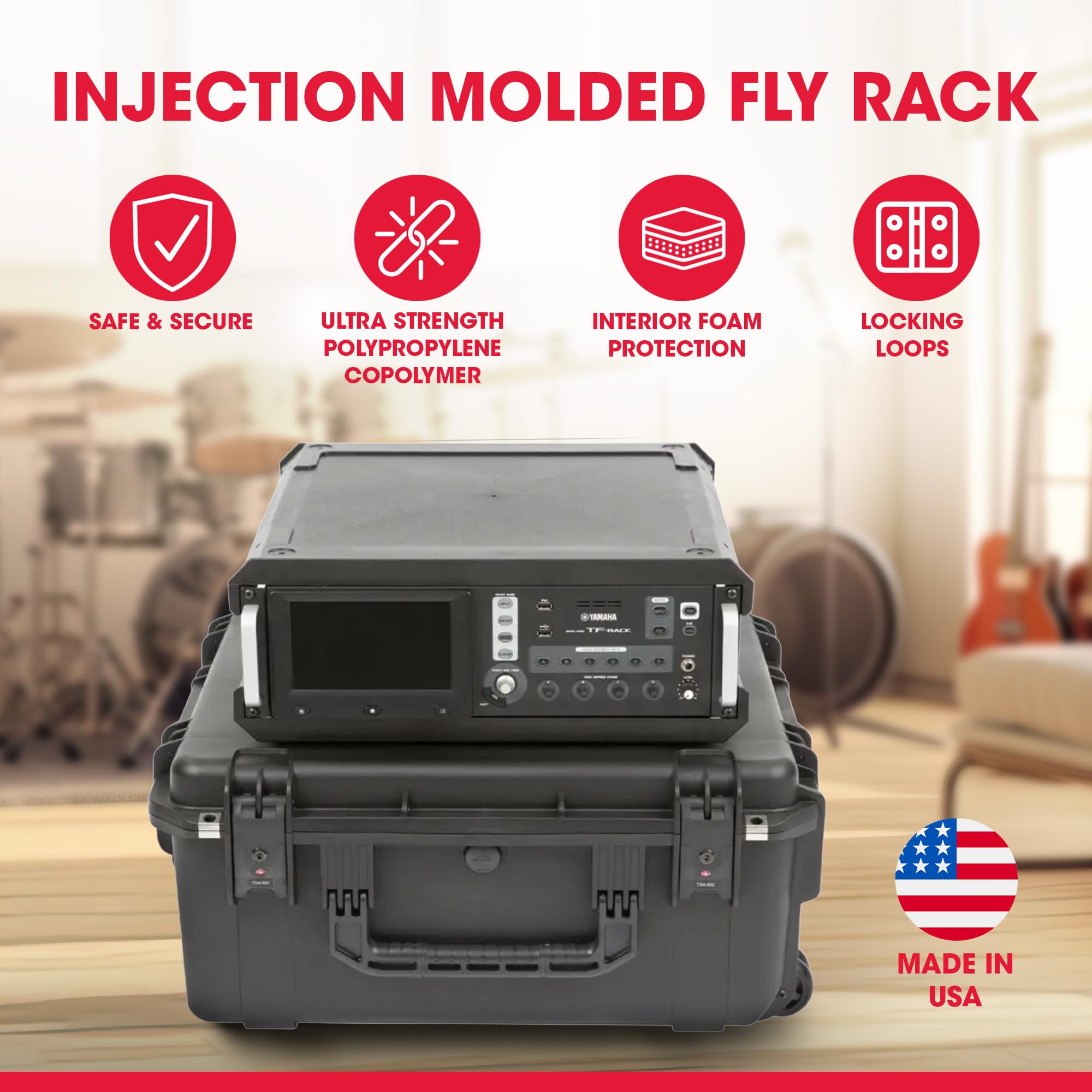 SKB 3i-2424M103U Fly Rack Flight Case, 3U