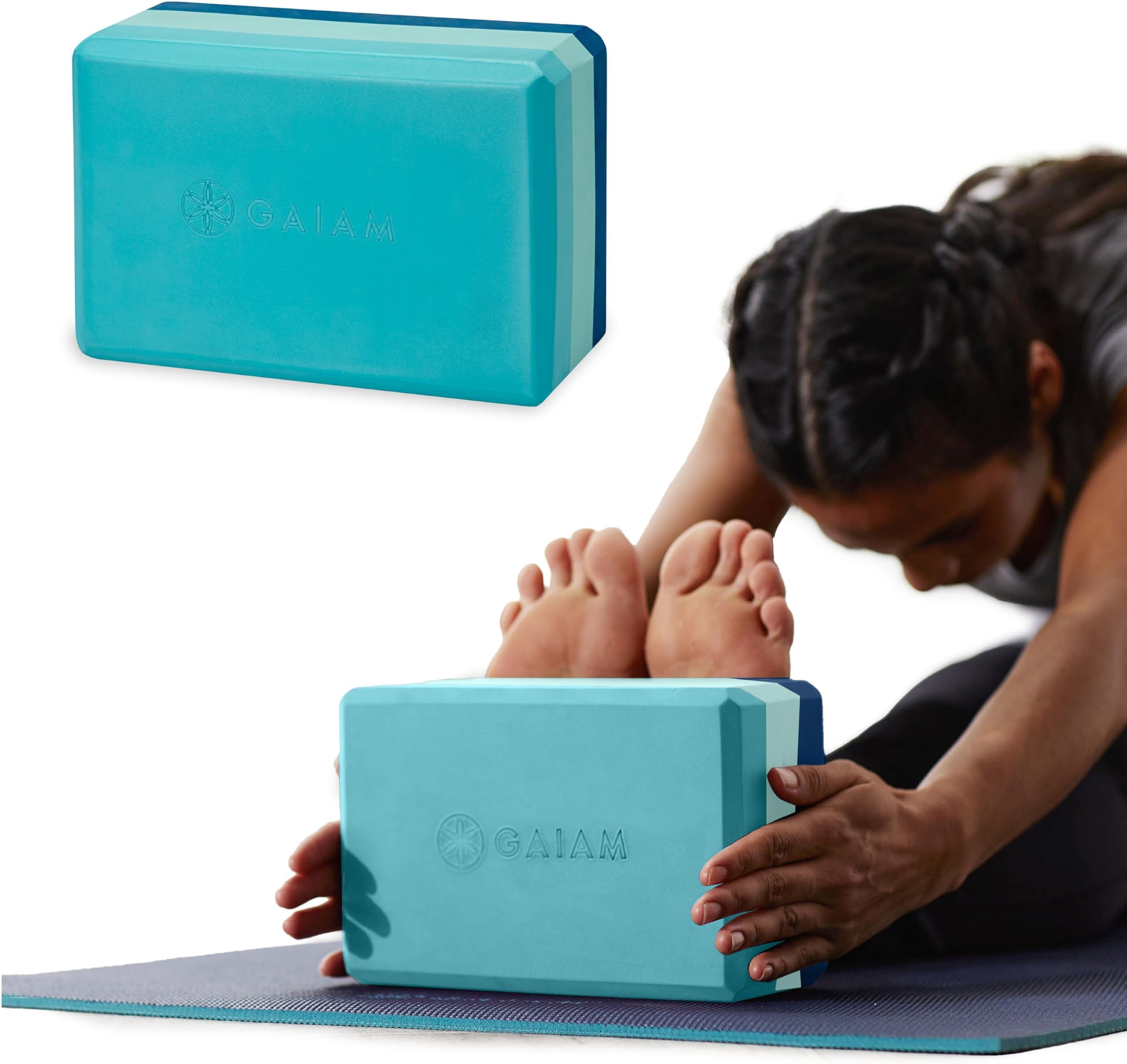 Gaiam Yoga Block - Supportive Latex-Free EVA Foam Soft Non-Slip Surface for Yoga, Pilates, Meditation, Skyline 1 EA (Pack of 12)