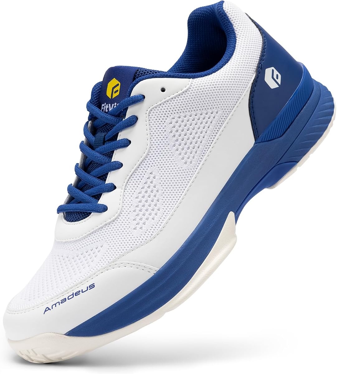 FitVille Zapatos anchos de Pickleball para hombre, zapatos de tenis, zapatillas deportivas para todas las canchas, zapatos deportivos de raquetbol para deportes de raqueta | Soporte para el arco y puntera ancha
