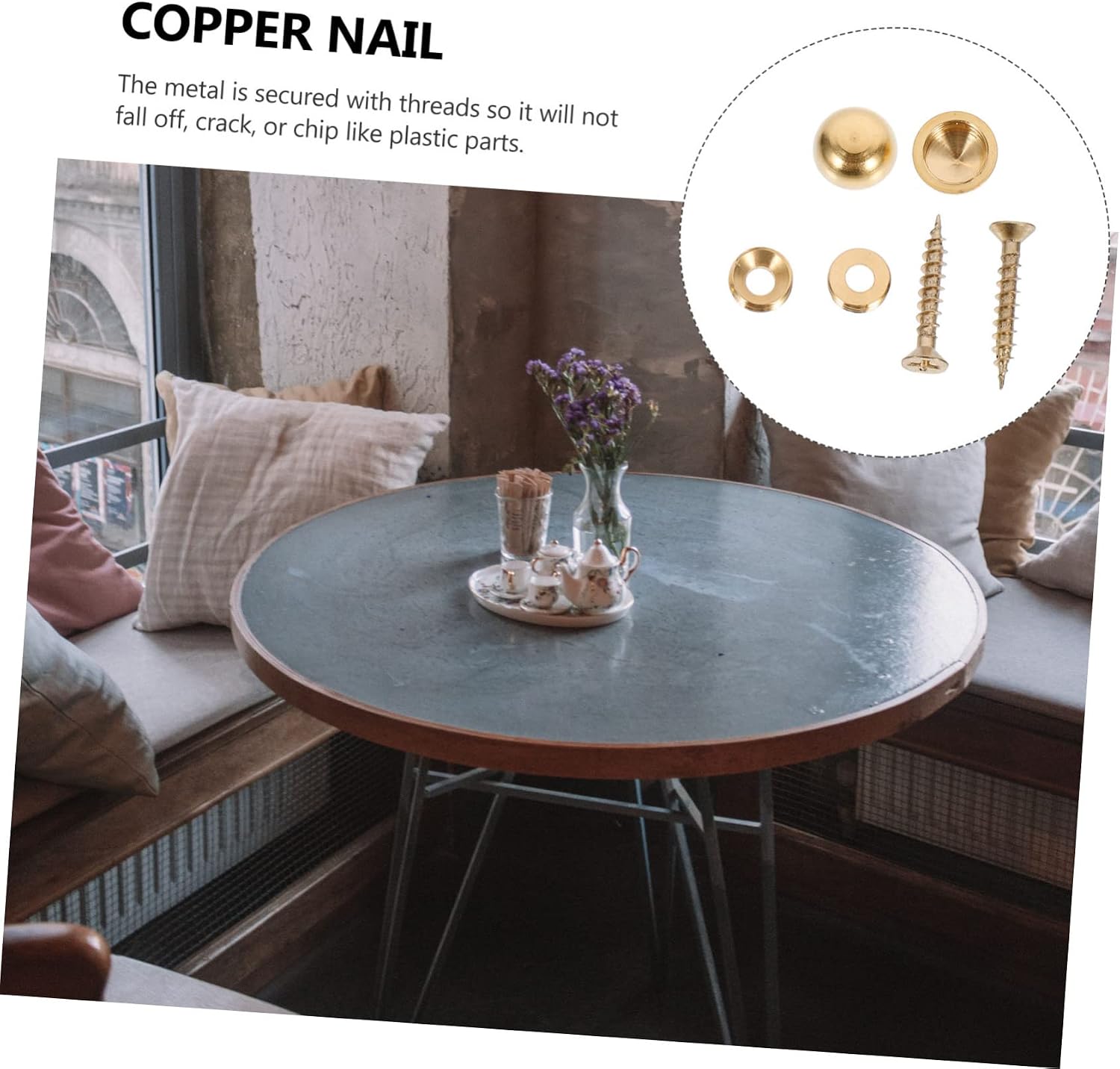 2sets Mirror Nail Screws Thicken Nails Screw Cap Cover Bolt Covers Caps for Glass Signs Acrylic Signs 8pcs*2