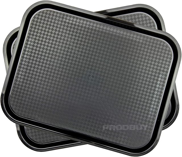 Set of 2 Small 35cm x 27cm Black Fast Food Trays