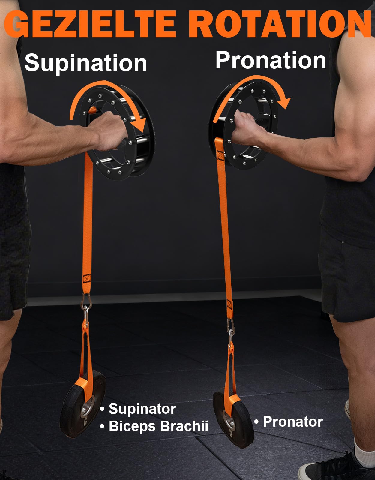 Fitarc Forearm Strengthener,Forearm Exerciser, Wrist Bar,Forearm Strength Trainer,Wrist Roller,Wrist Trainer,Wrist Rotation,Plate Not Included
