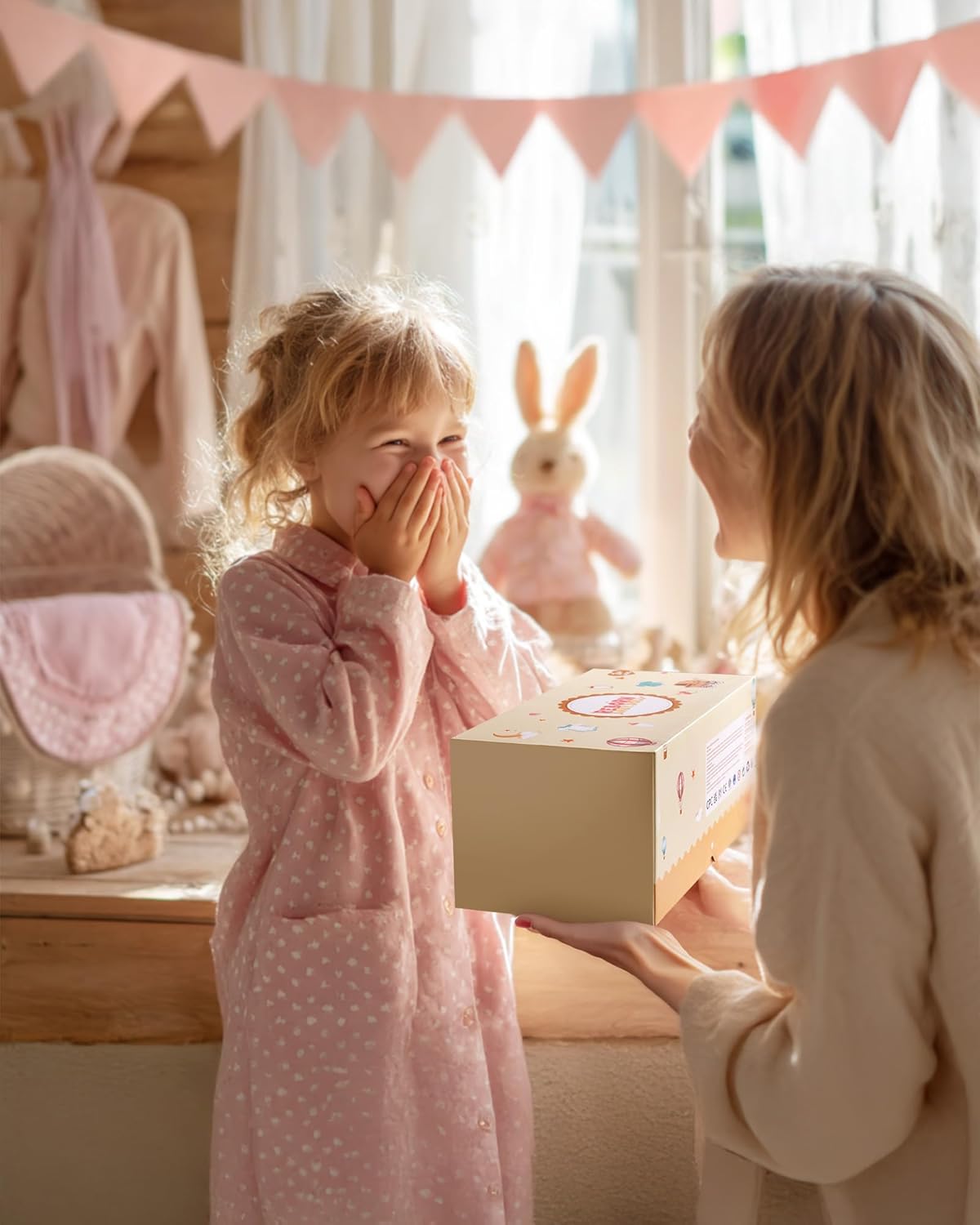 JIZHI 8 Pcs Reborn Baby Doll Clothes Set with Bassinet for 17-22 Inch Dolls, Baby Dolls Clothes and Doll Accessories Set fit Realistic Baby Doll Girl, Pink