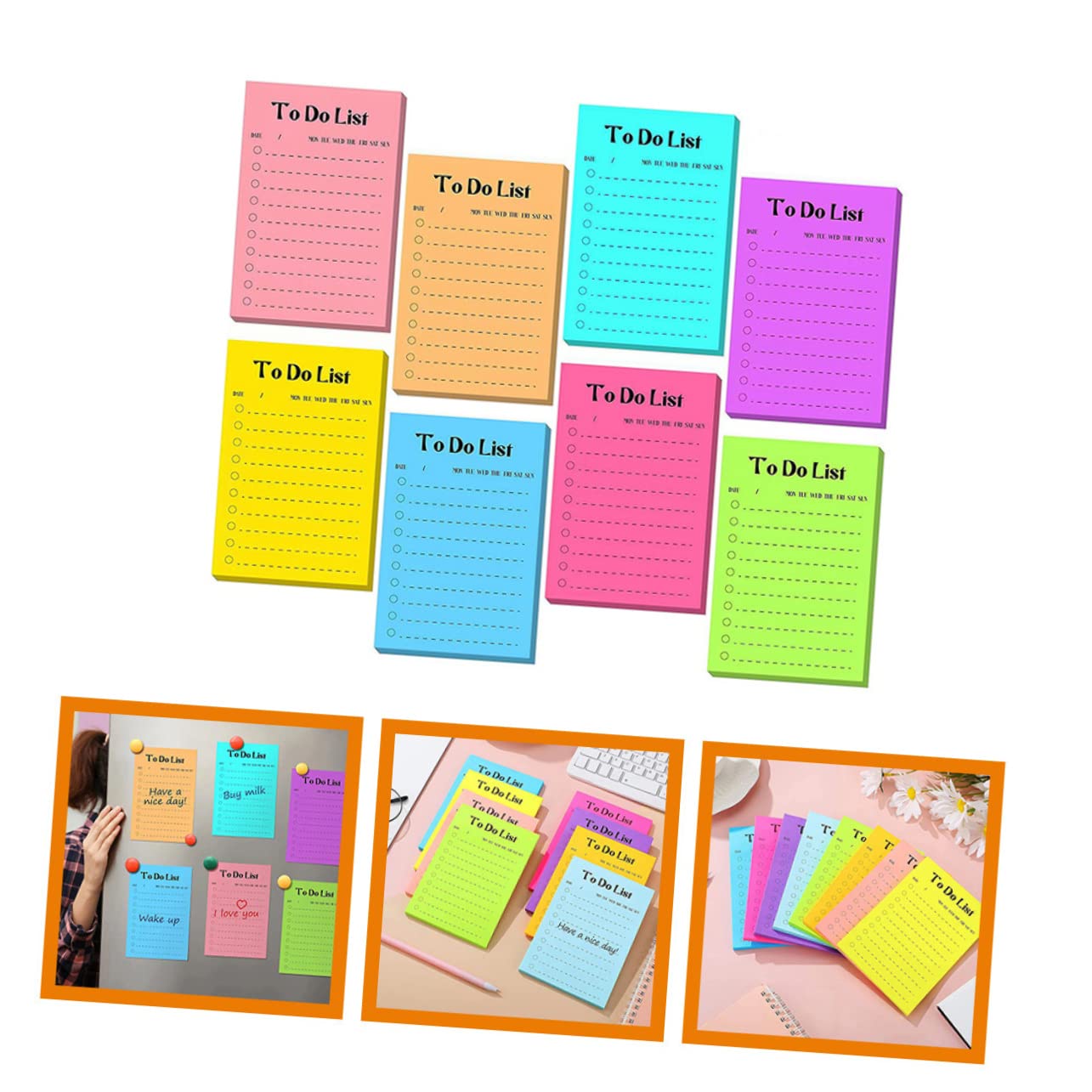 Block Notes Fluorescenti Adesivi Portatili 16 Pezzi Carta Promemoria