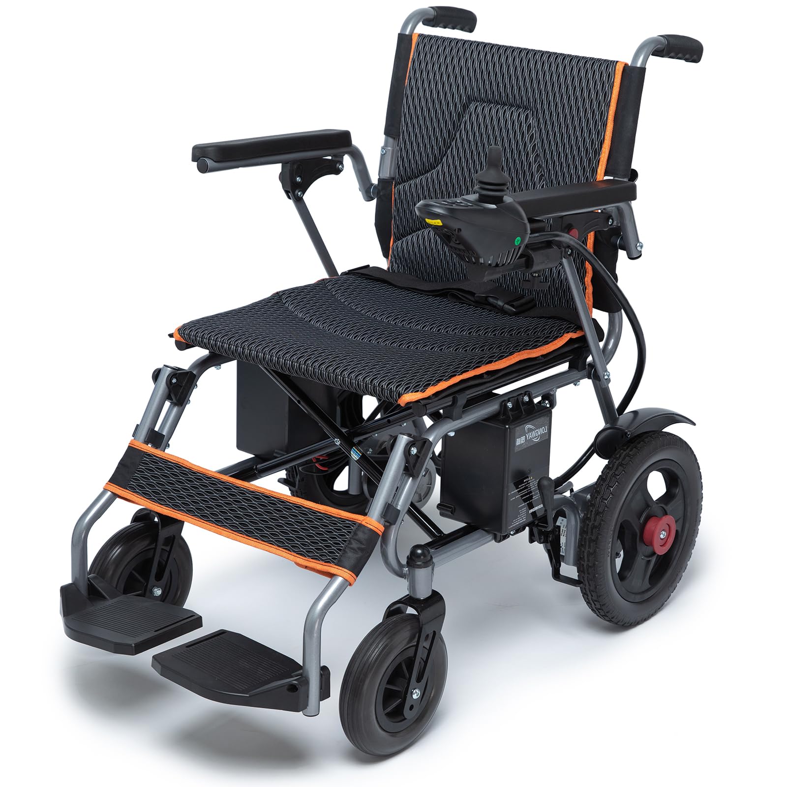 Electric Wheelchairs for Adults Lightweight Foldable, Collapsible Power Motorized Wheelchair, One-Click Mute Function and SOS Alert Button, 10 mi Cruise Range, Airline Approved