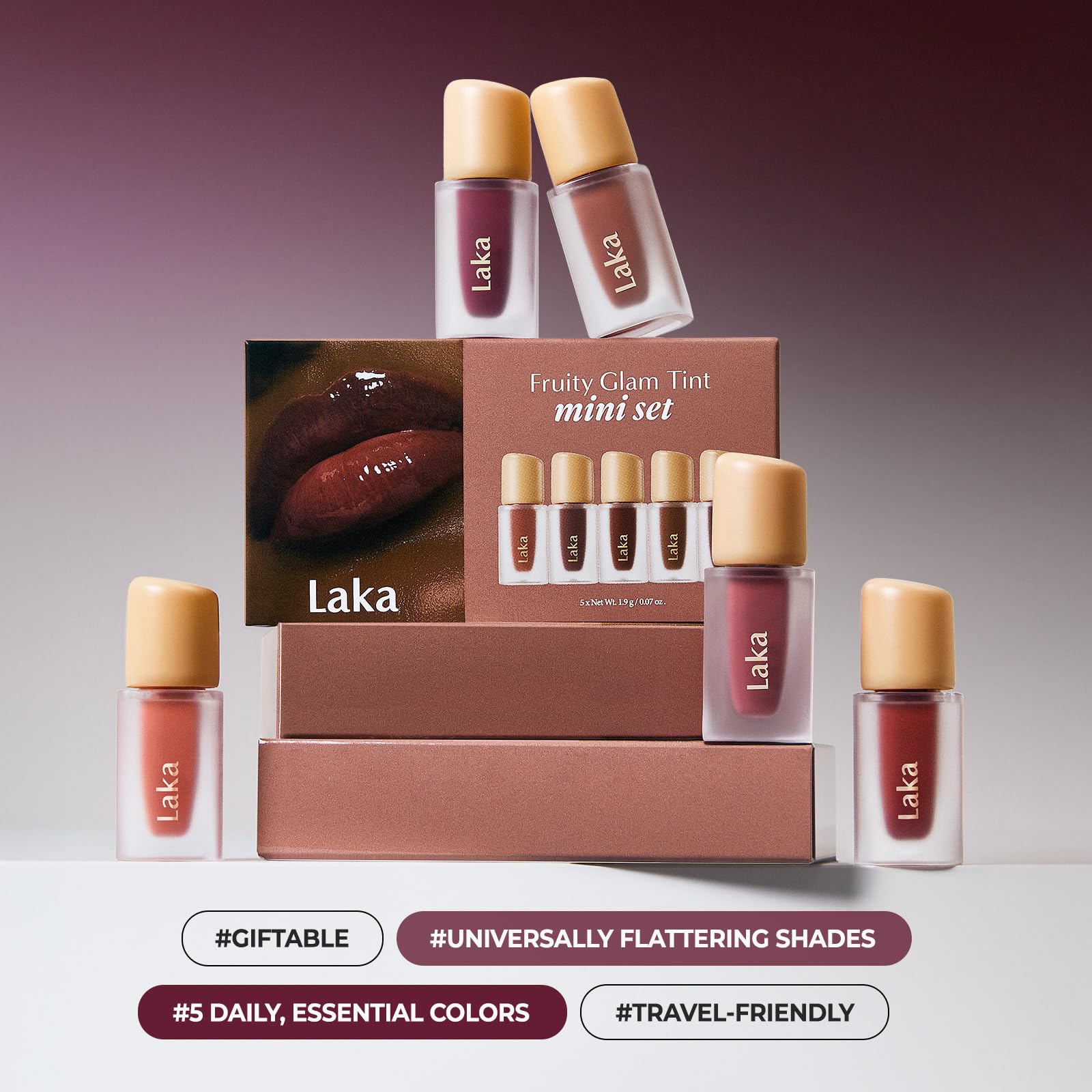 Amazon | Laka Fruity Glam Tint ミニセット、女性用リップティント