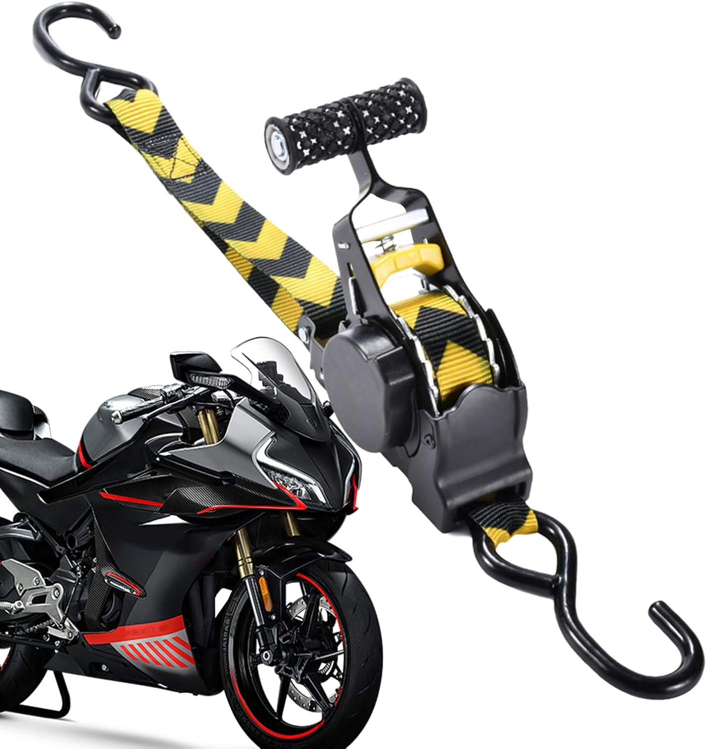 Genérico Tie Down Straps with Ratchet | Automatic Retractable Strap for Trailers - Retractable Buckle with Lock, Heavy Duty Rope Accessories for Vehicles Motorhome Boat Motorcycle Trailer