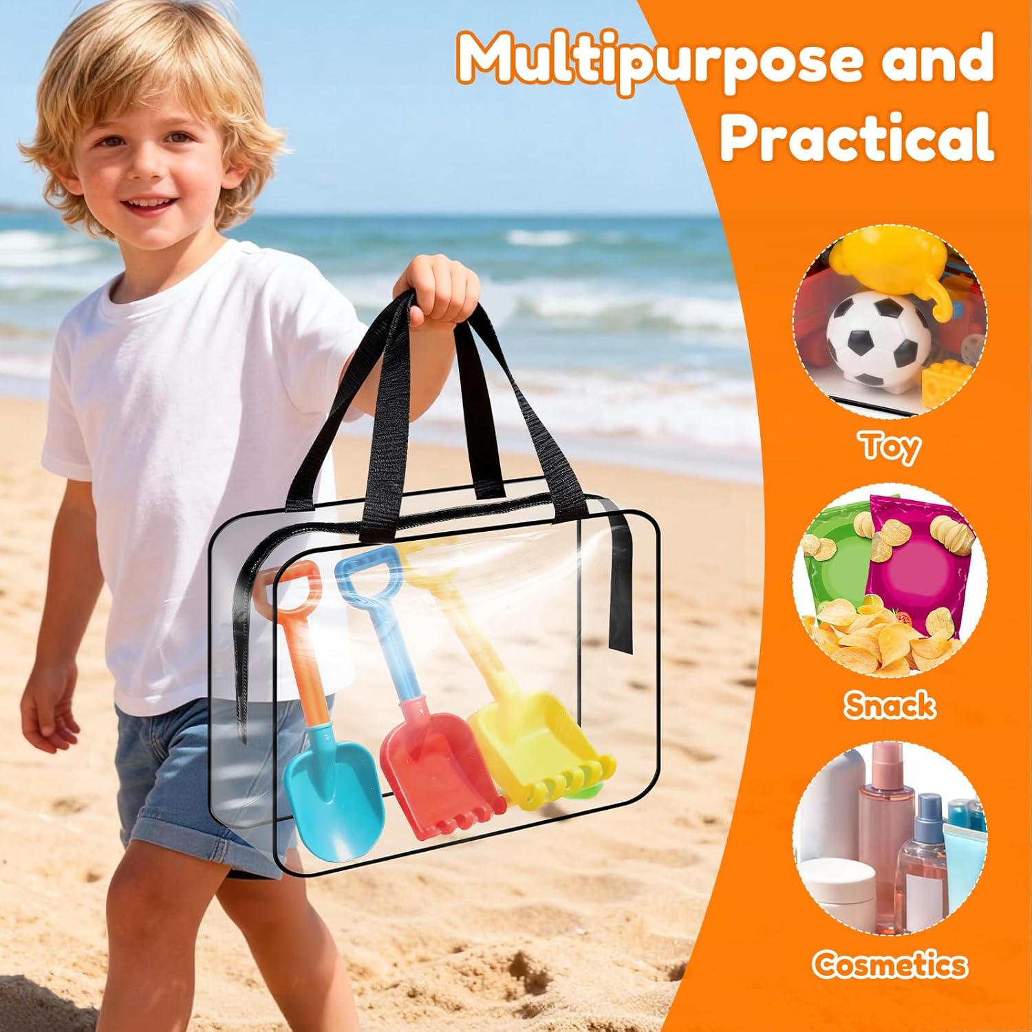 18 Pack Toy Storage Bags Clear PVC Board Game Storages 3 Size Waterproof Toy Bags With Zipper for Building Blocks, Puzzles, Small Toys and Kids Books