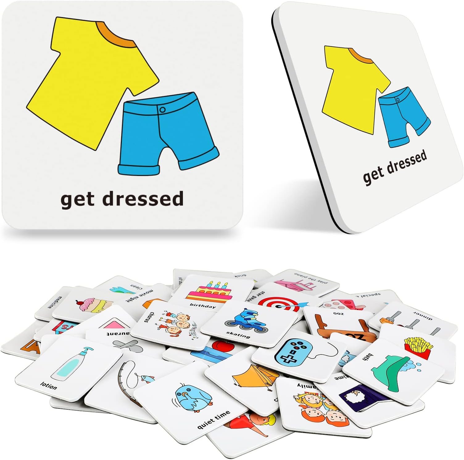 100 Pcs Visual Schedule for Kids, Magnetic Daily Schedule Magnet Chores Chart Daily Routine Chart for Kids, Toddler Routine Chart for Children Home School Preschool Autism ADHD