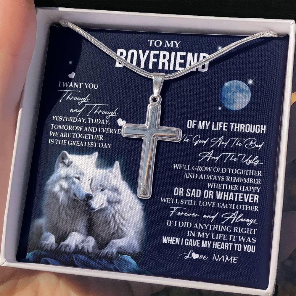 Yametee Personalized To My Boyfriend Necklace From Girlfriend You Are One Of A Kind Boyfriend Birthday Valentines Christmas Customized Gift Box Message Card