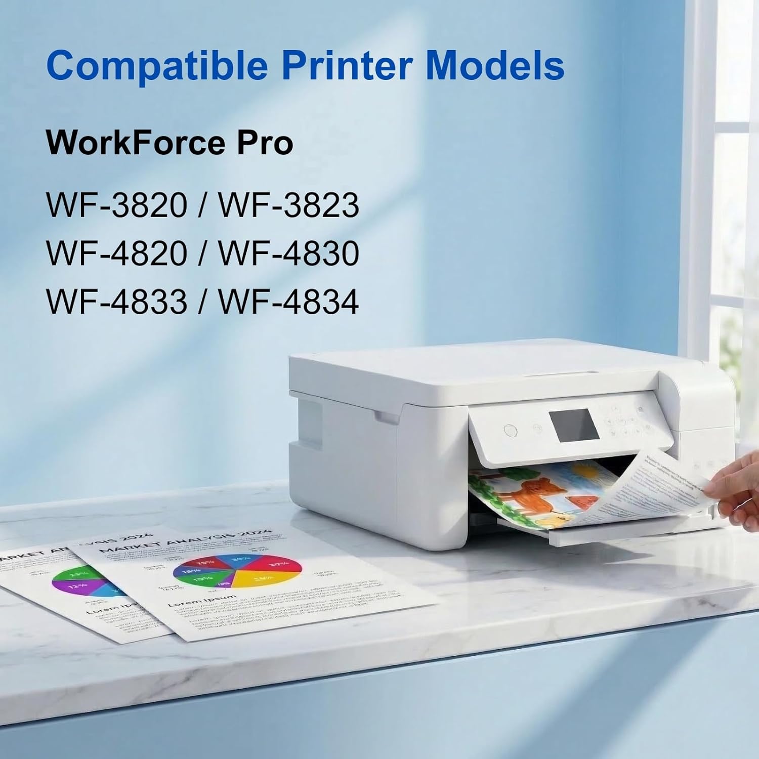 Remanufactured for 822XL Ink Cartridge Replacement for Epson 822XL Ink Cartridges Combo Pack for 822 XL Latest Chip Printer Ink to use with WF-3820 WF-4820 WF-3823 WF-4833 WF-4830 (5 Pack)