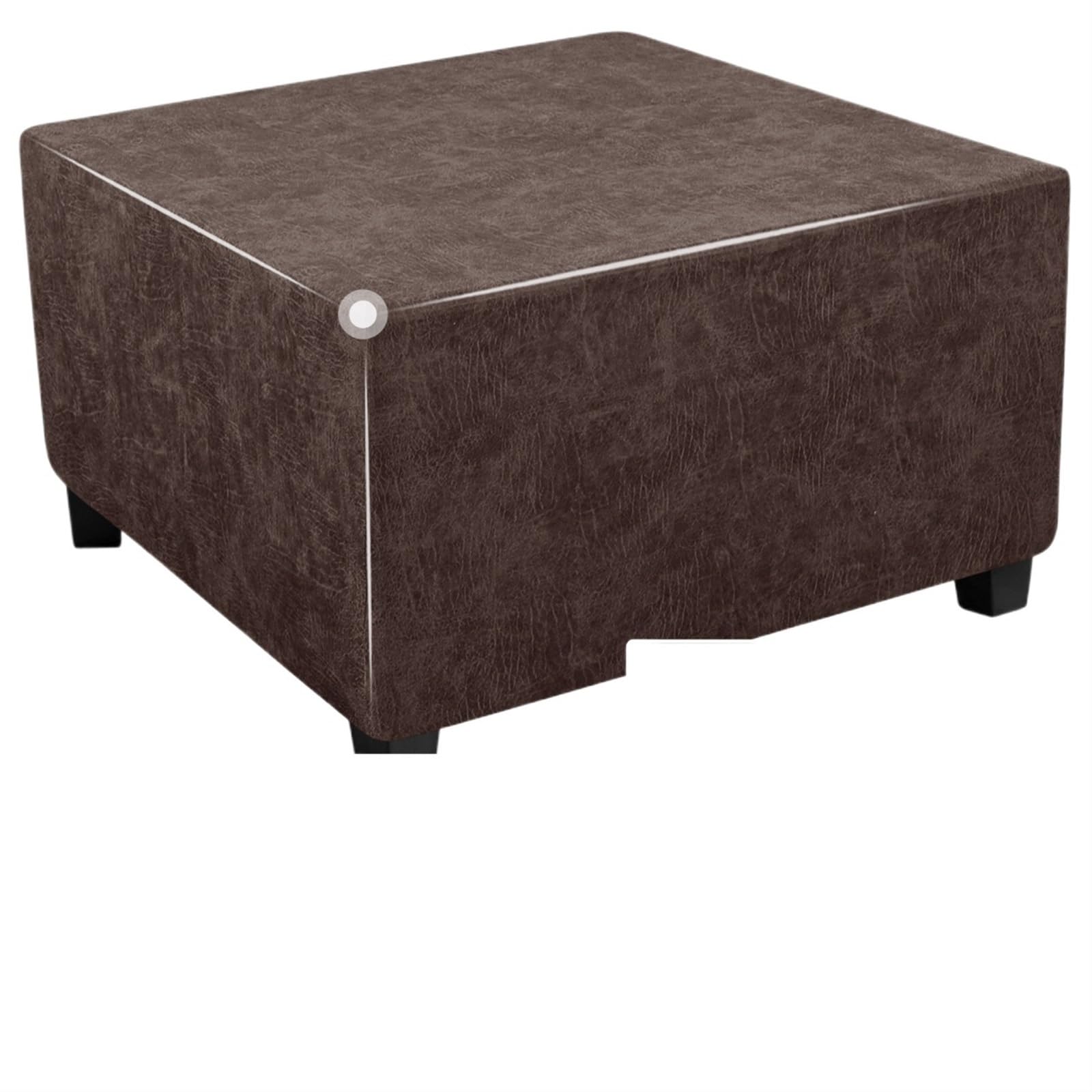 YXINAER Foot Stool Cover Elastic Ottoman Cover Spandex Footrest Slipcover for Living Room Stretch Footstool Covers All-inclusive(Brown,S)