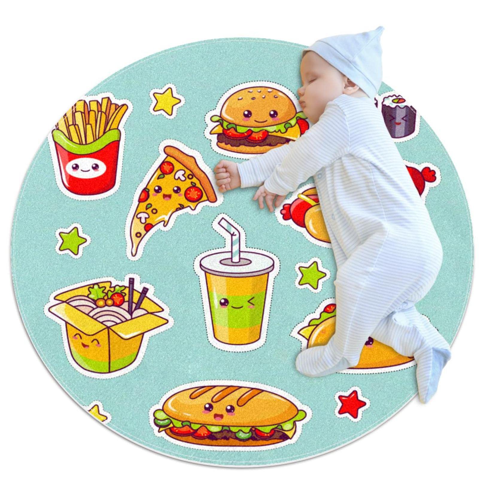 Tapis d'intérieur circulaire 80cm pour protéger vos sols de cuisine et chambres