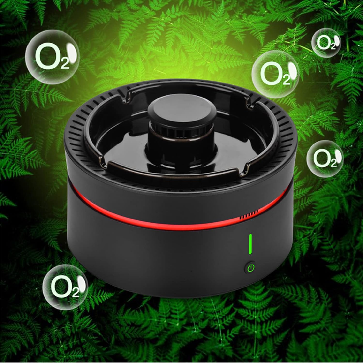 Ashtray with Lid,Ash Tray, Intelligent Smoke Free Ashtray Air Purifier Smoke Eater, Multifunctional USB Rechargeable for Home, Office,Car,A