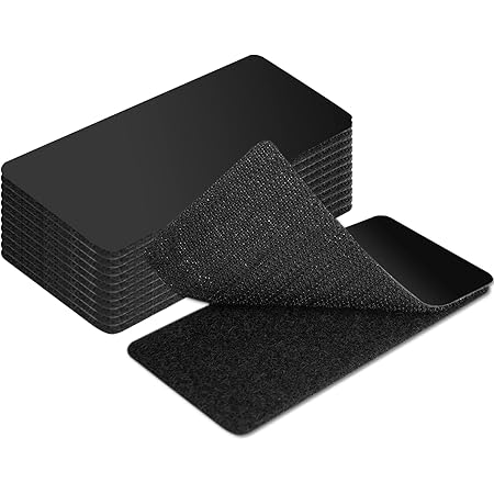 20 Bandes Autocollantes Velcro Noir Robustes - 1x4 Pouces (2,5x10 Cm) - Adhésif Fort