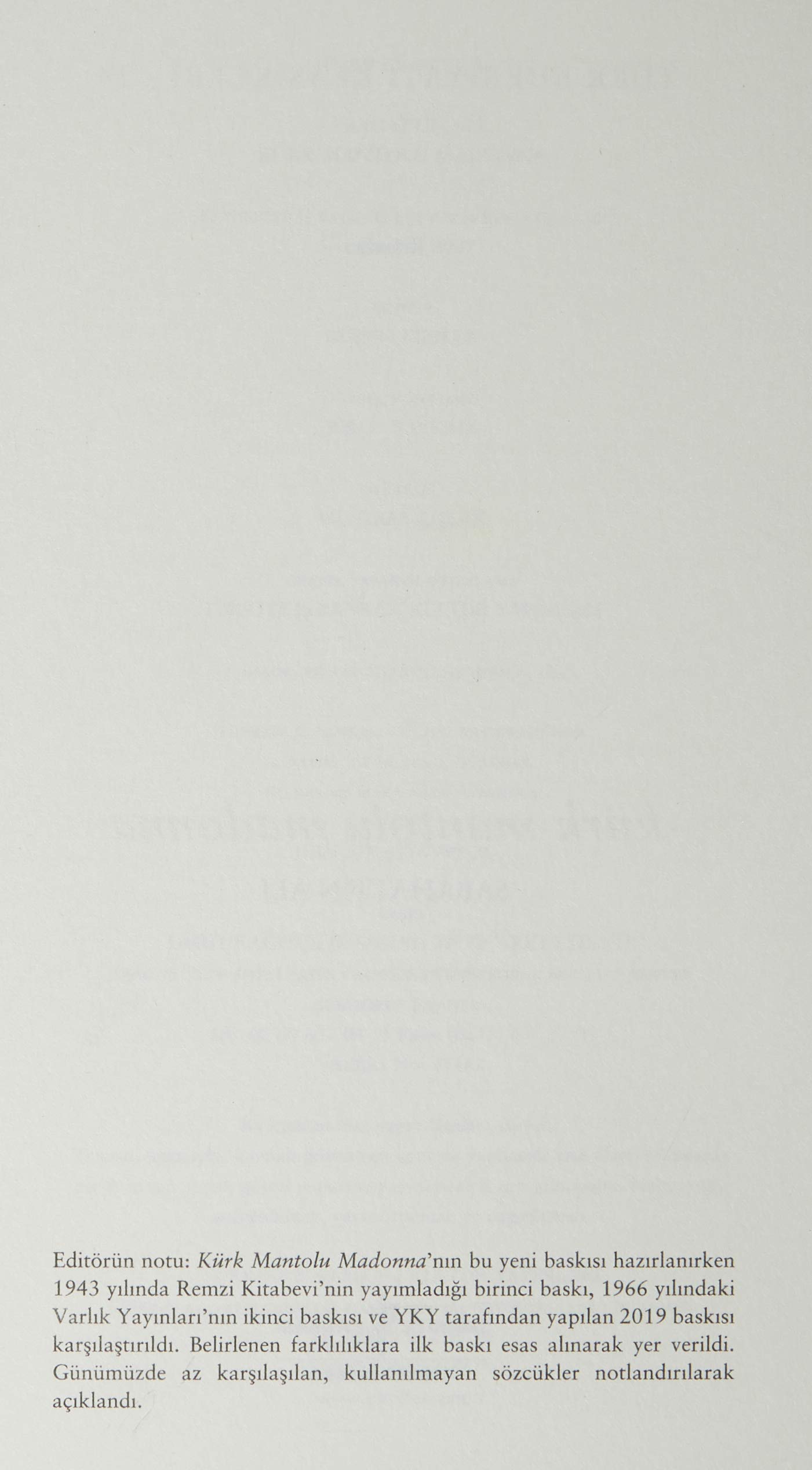 K�rk Mantolu Madonna [Paperback] Sabahattin Ali - PT04