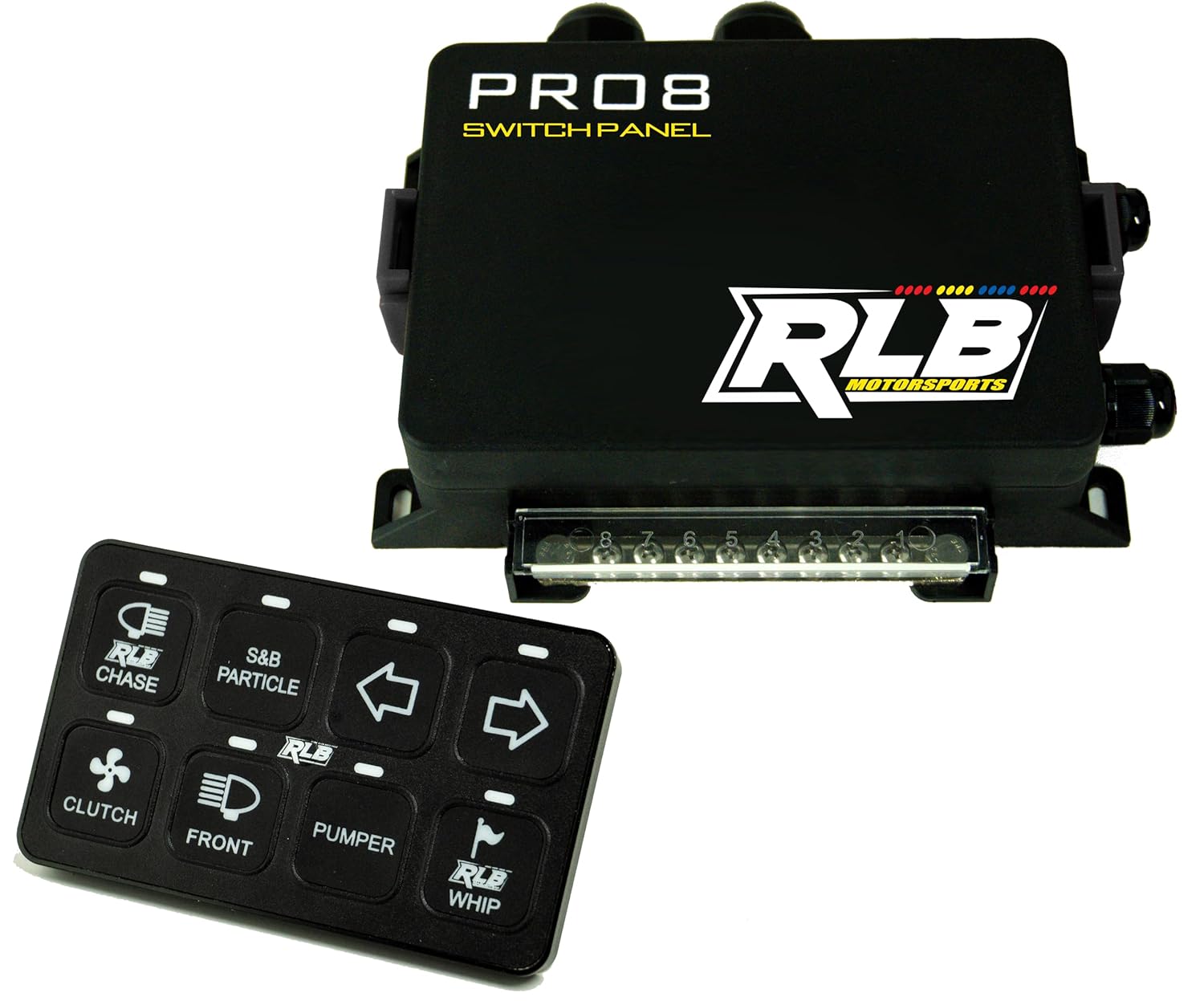 Switch Panel 8 Gang Aux 12V Programmable System LED RGBW Panel RLB Motorsports PRO8 for JK Side by Side UTV Truck Marine Boat - Plug & Play Easy Installation!