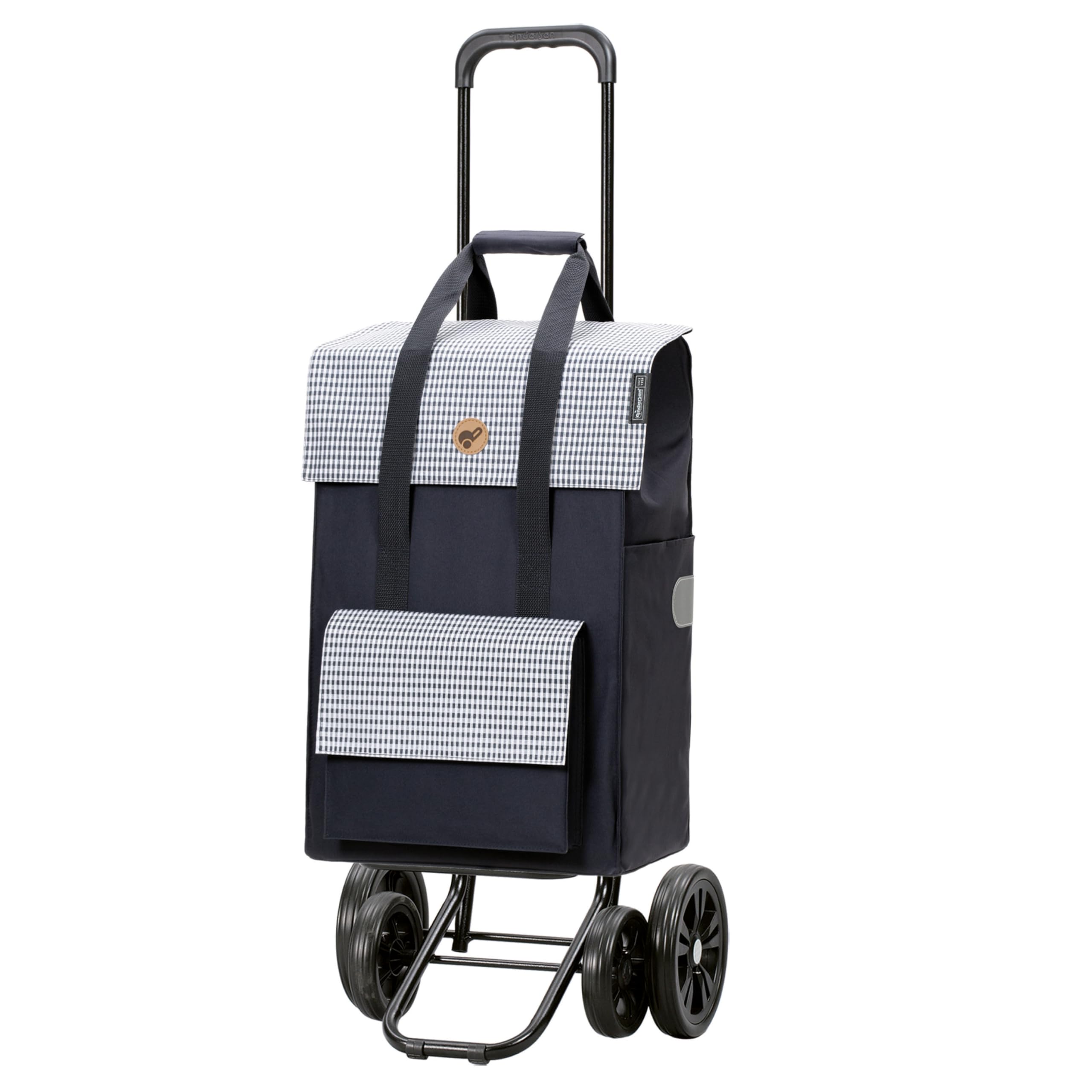 Andersen Einkaufstrolley - klappbar - 54 Liter - 4 Räder | höhenverstellbar - belastbar 50 kg - Stahlgestell - Trolley - Quattro Shopper Milla blau