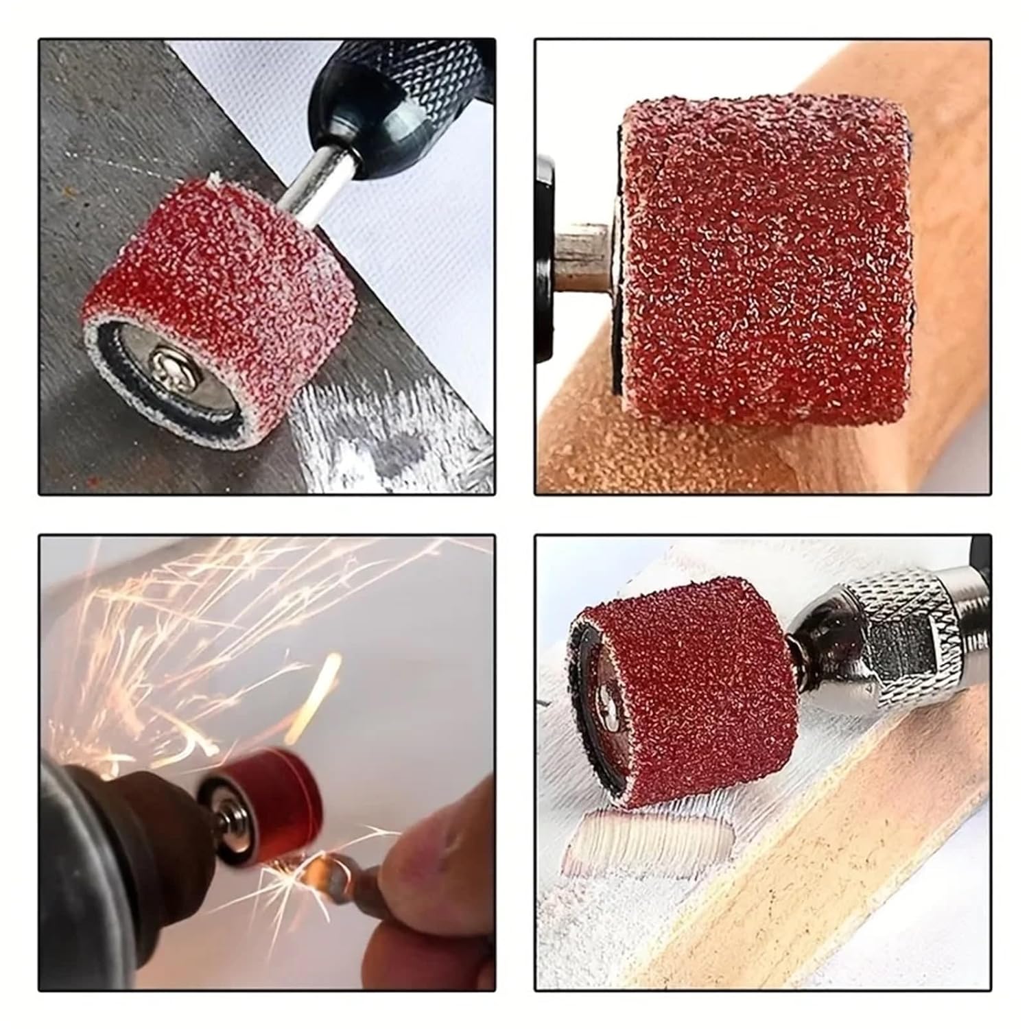 Sanding Drum 120Pcs Sanding Drums Set for Drill Presses and Power Drills Including Rubber Spindle and Polishing Belt