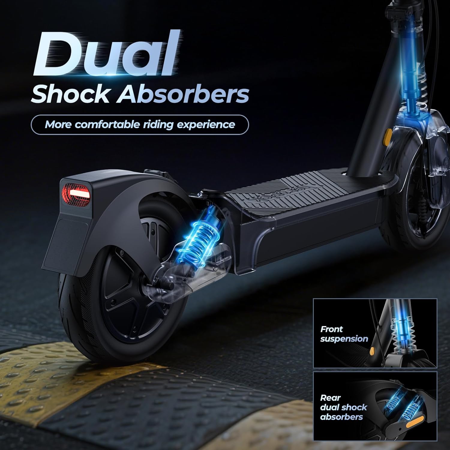 Electric Scooter for Adult, 20/21Mph Top Speed,20/40 Max Miles Range, 500W/1000W Powerful Motor, Dual Suspension, Folding E-Scooter with Dual Braking, Max Load 264 lbs
