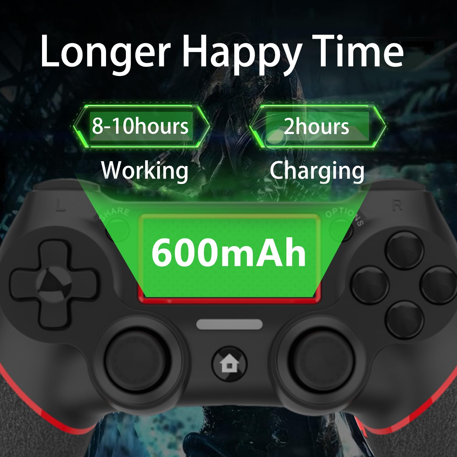 SZYUYU Wireless Controller for Ps4 Romote Compatible with Ps4/Slim/Pro/Windows PC, Controller for Ps4 with 3.5mm Audio Jack, Touch Pad,Six Axis Motion Control, Charging Cable(BLACK RED) 3 71kWXTs8YPL. SL1500