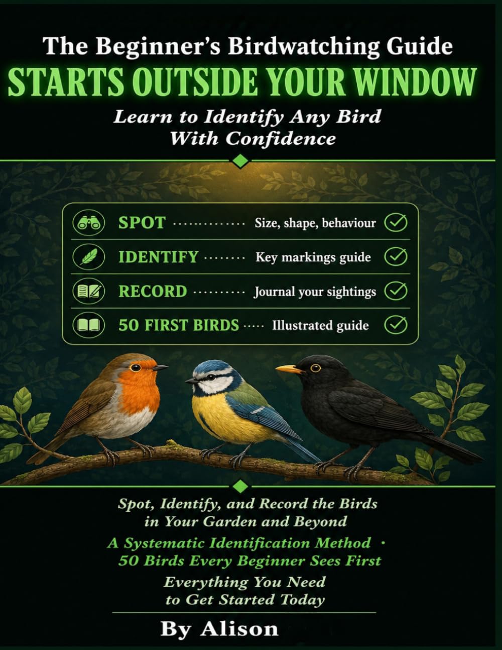 THE BEGINNER'S BIRDWATCHING GUIDE.: That Starts Outside Your Window. Learn to Identify Any Bird With Confidence. How to Spot, Identify, and Record the Birds in Your Garden and Beyond.
