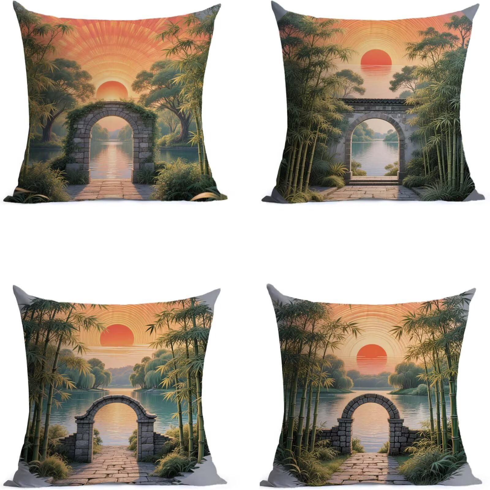 Sunset Outdoor Kissenbezug 50x50cm Wasserdicht Kopfkissenbezug THDZ-1560