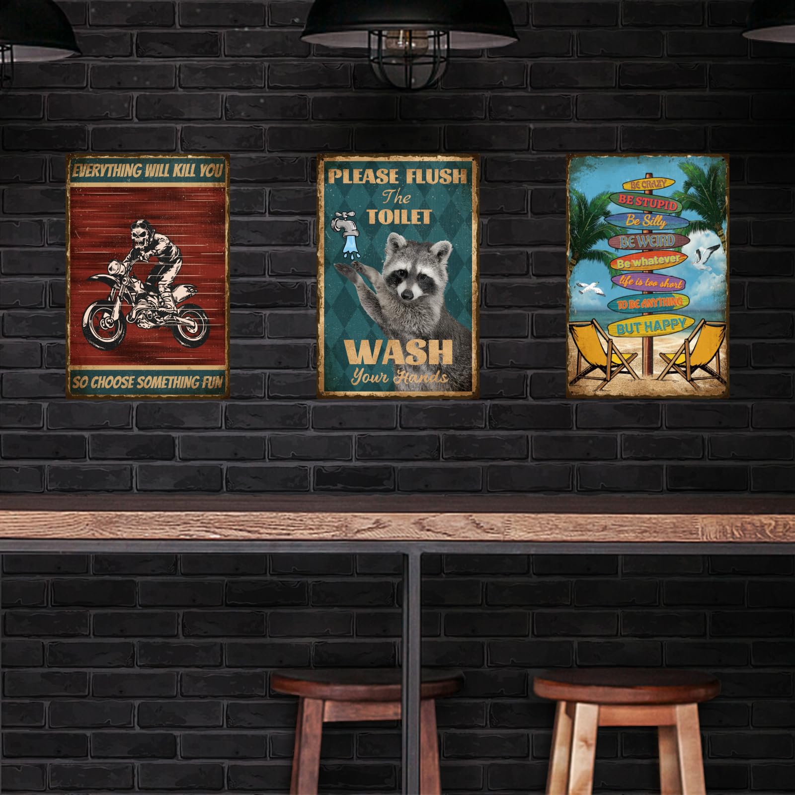 Targa in metallo, divertente decorazione artistica con cane e caffè, per casa, cucina, bagno, fattoria, giardino, garage, citazioni motivazionali