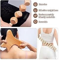 Vista 6 de 15 Pcs Wood Therapy Massage Tools Set Maderoterapia Kit Therapy Tools for Body Muscle Pain Relief Wooden Body Face Sculpting Tools Wood Roller
