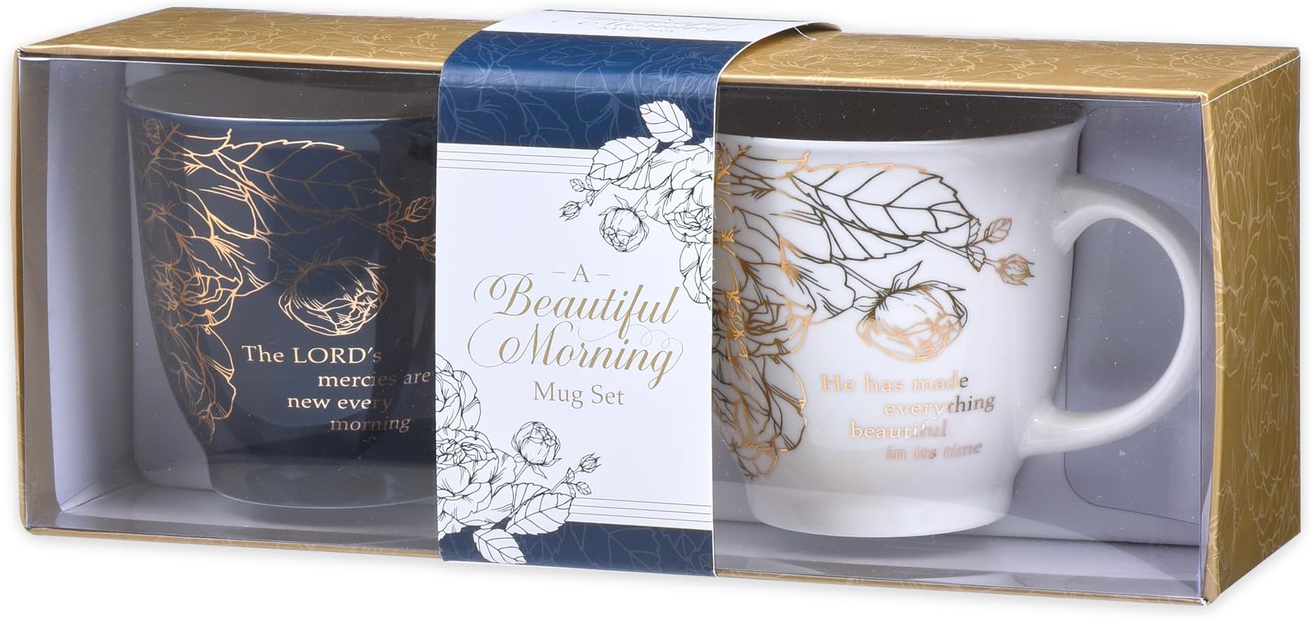 Christian Art Gifts Floral Ceramic Coffee Mug Set for Women, Multicolor