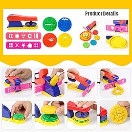 Oun Nana 32-Piece Dough Tool Set for Kids - Dough Play Tools with Molds, Rollers, Extruder, Cutters & Scissors -Clay Tools for Creative Play (Random Colors)