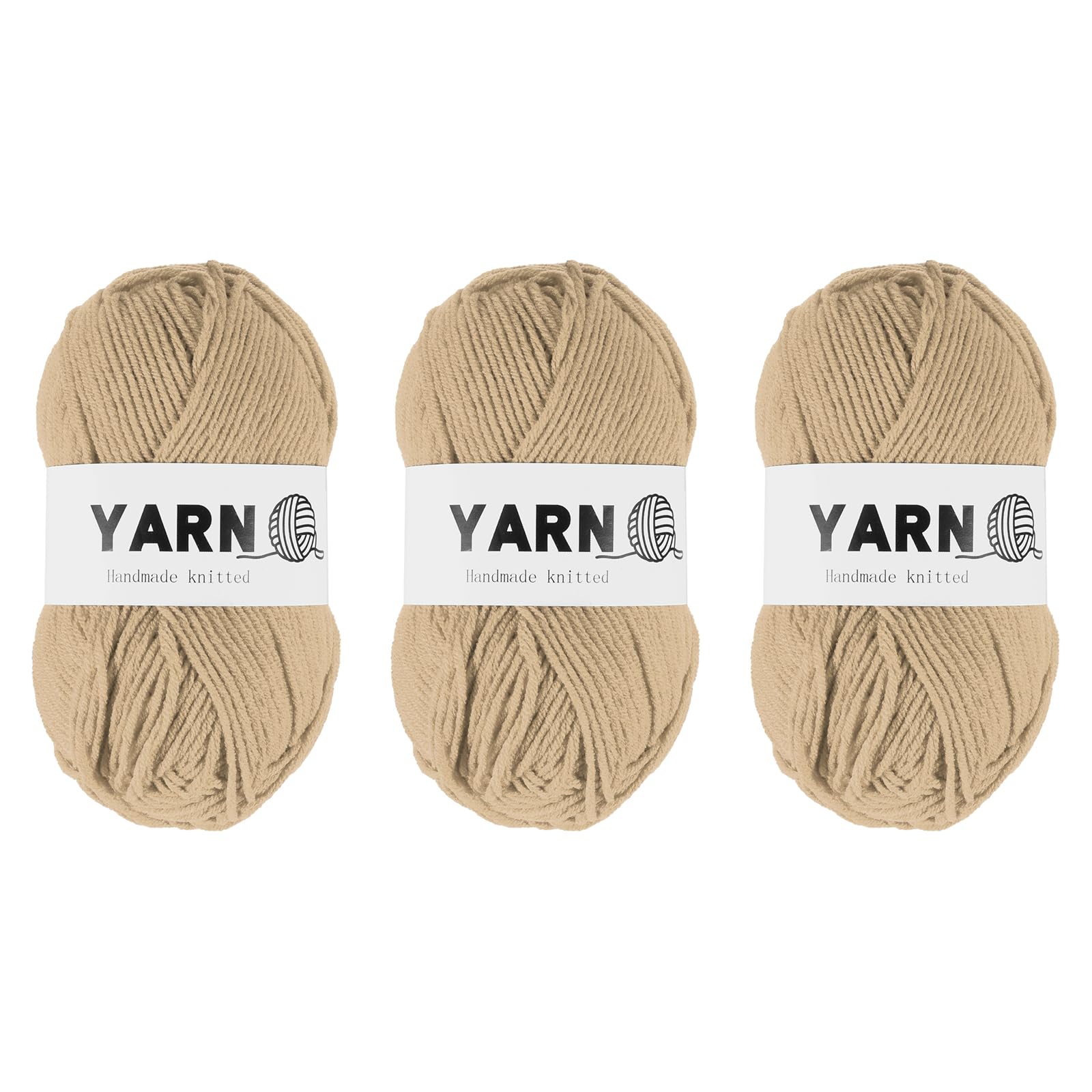 Hilo para crochet marrón claro ideal para tejer mantas de invierno y gorros suaves