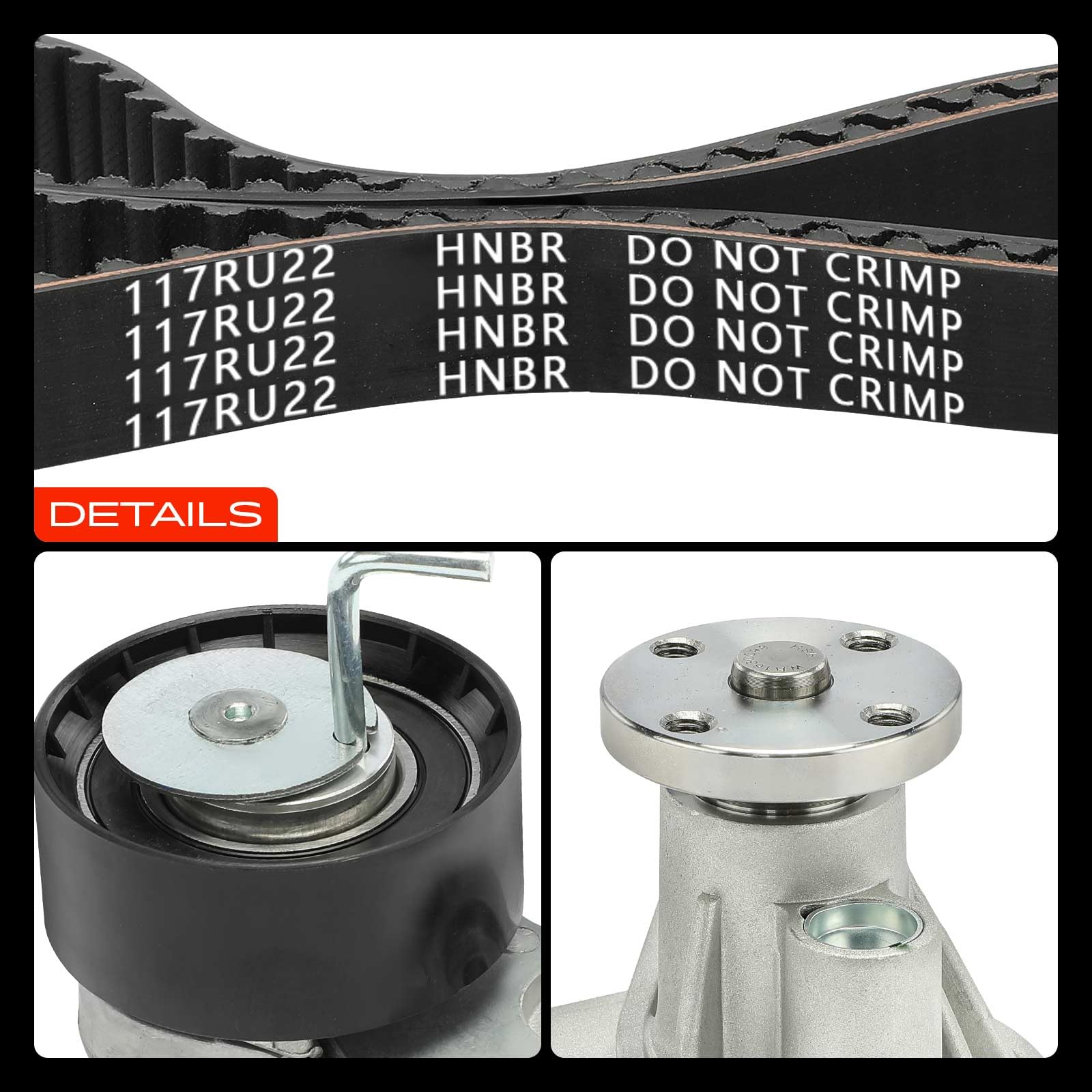 Frankberg Kit de correa de distribución para motor de gasolina | Compatible con: Fiesta IV JA JB, Furgoneta Fiesta V, Torneo Focus II DA DS FFS, Fiesta V JD JH, S40 II 544