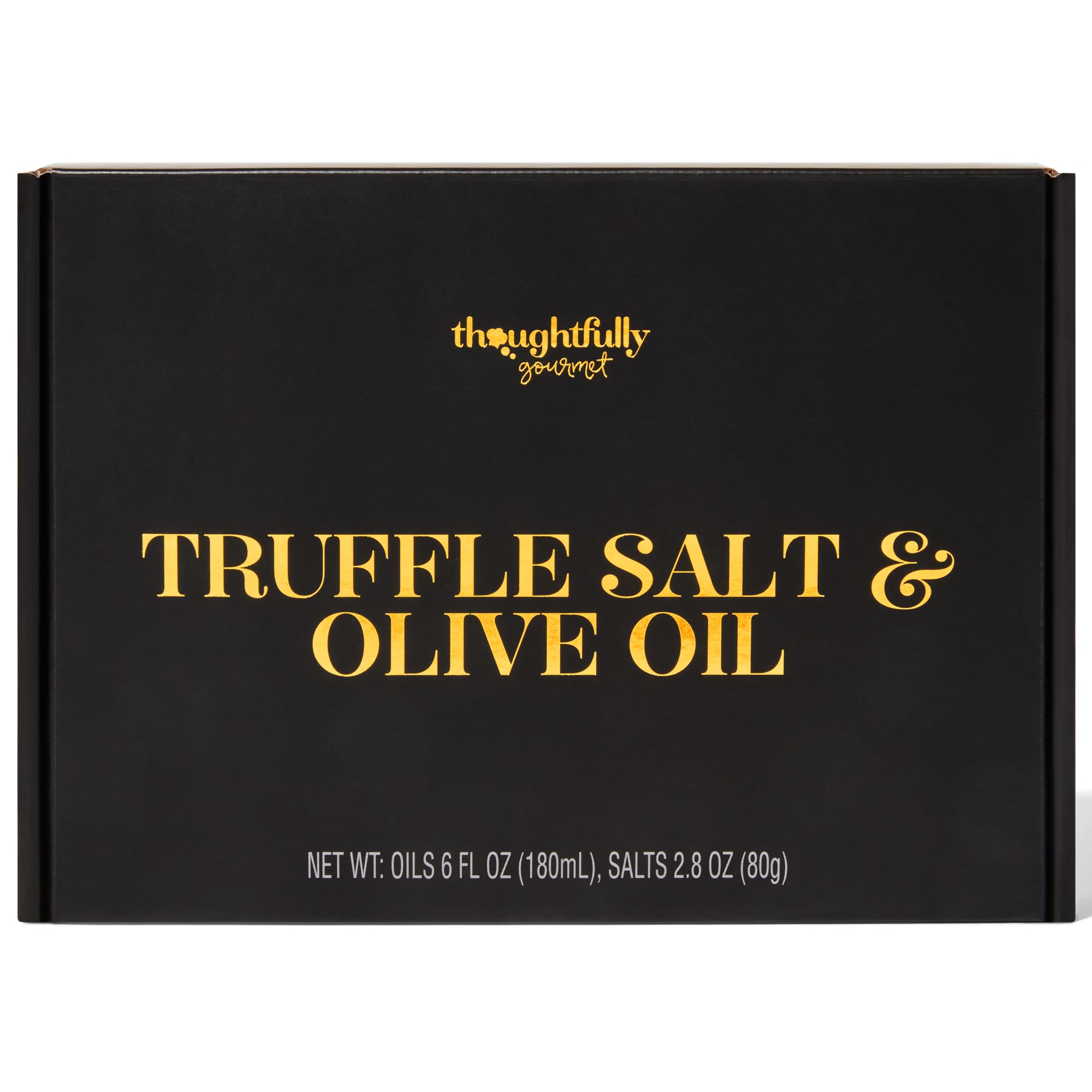Coffret cadeau Thoughtfully Gourmet, sel à la truffe et huile d'olive, comprenant 4 huiles d'olive extra vierges de qualité supérieure, 2 sels à la truffe avec de véritables truffes, lot de 6