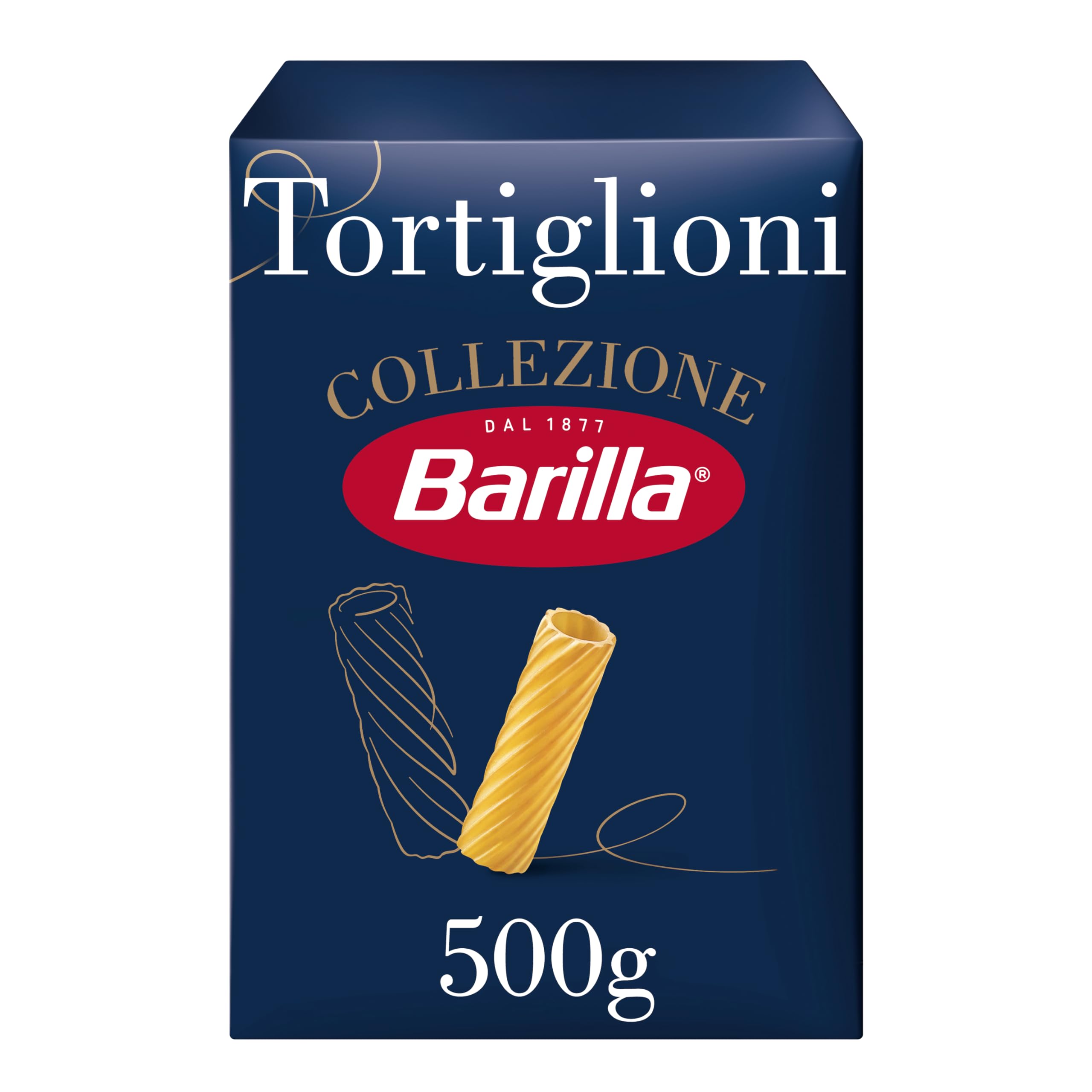 Tortiglioni – Authentic Italian Pasta Made with Durum Wheat – Classic Short Shape Pasta - For Pasta Bakes - Single Pack of 1 x 500g