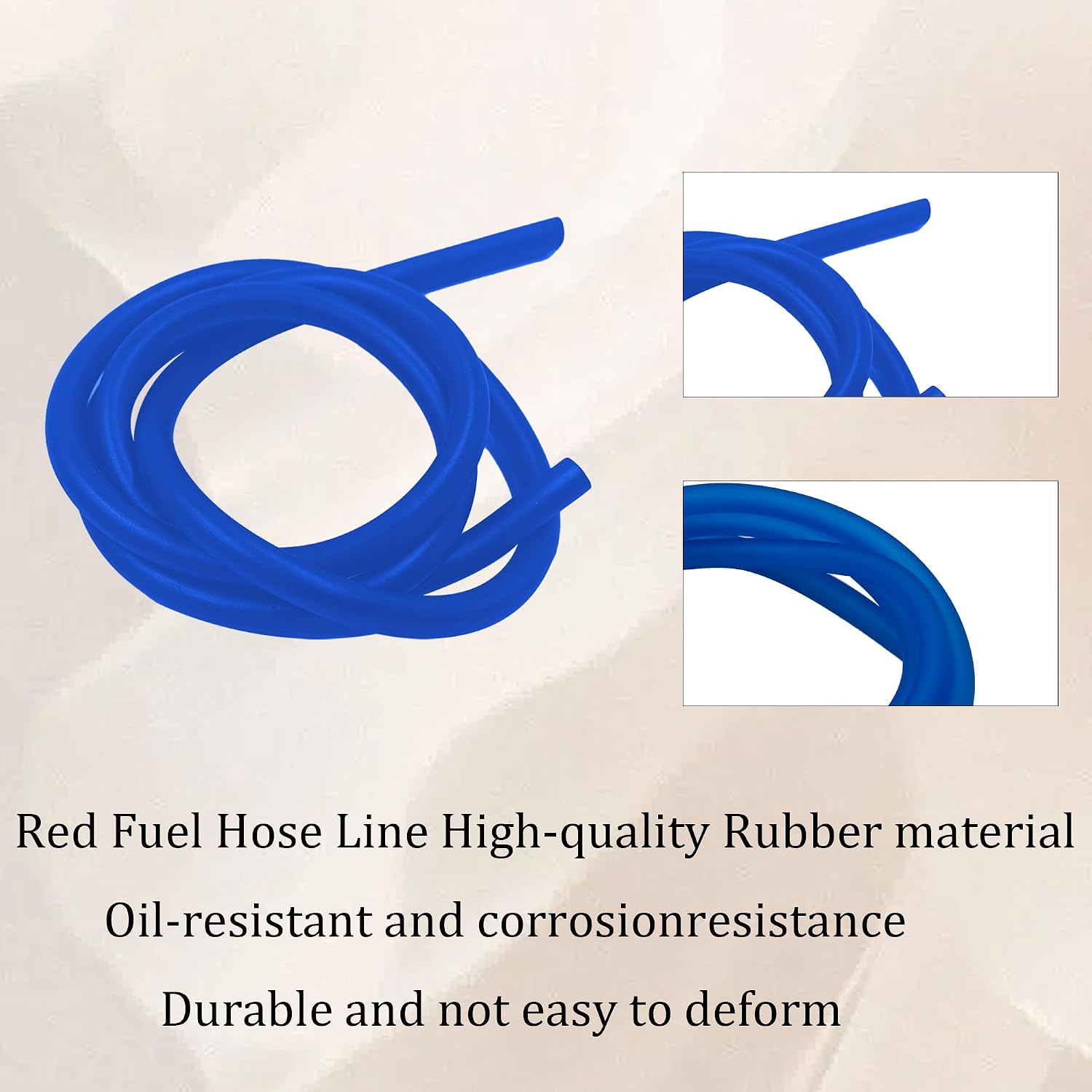 One Gas Fuel Line Hose Kit with Inline Shut Off Valve, Fuel Filters & Clamps, Universal 0.2" Petrol Pipe for 50cc-250cc ATV, Dirt Pit Bike, Go Kart, Four Wheeler, Lawn Mower (Blue)