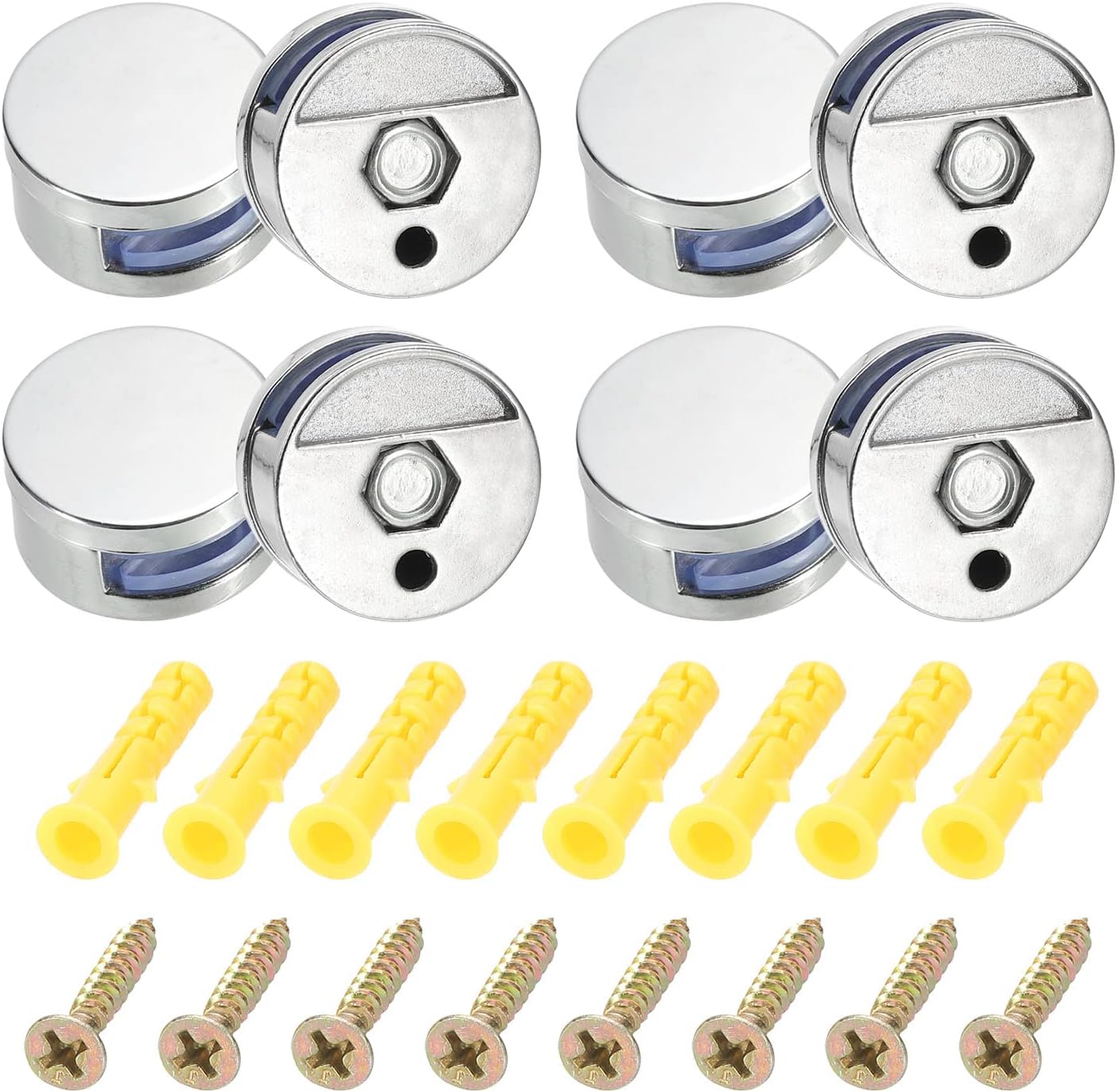 HARFINGTON Mirror Clips, 8Pcs Mirror Floating Glass Clips